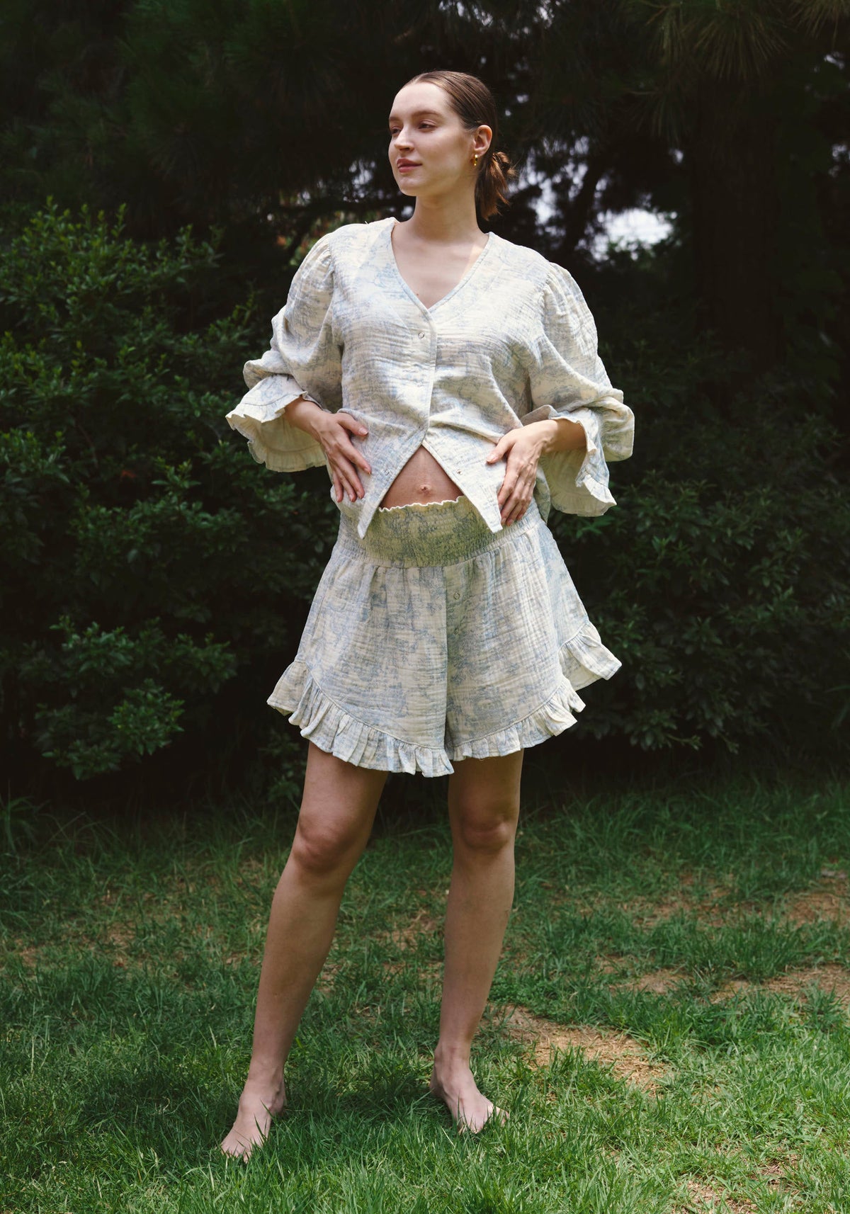 LUXE RUFFLED MUSLIN SET