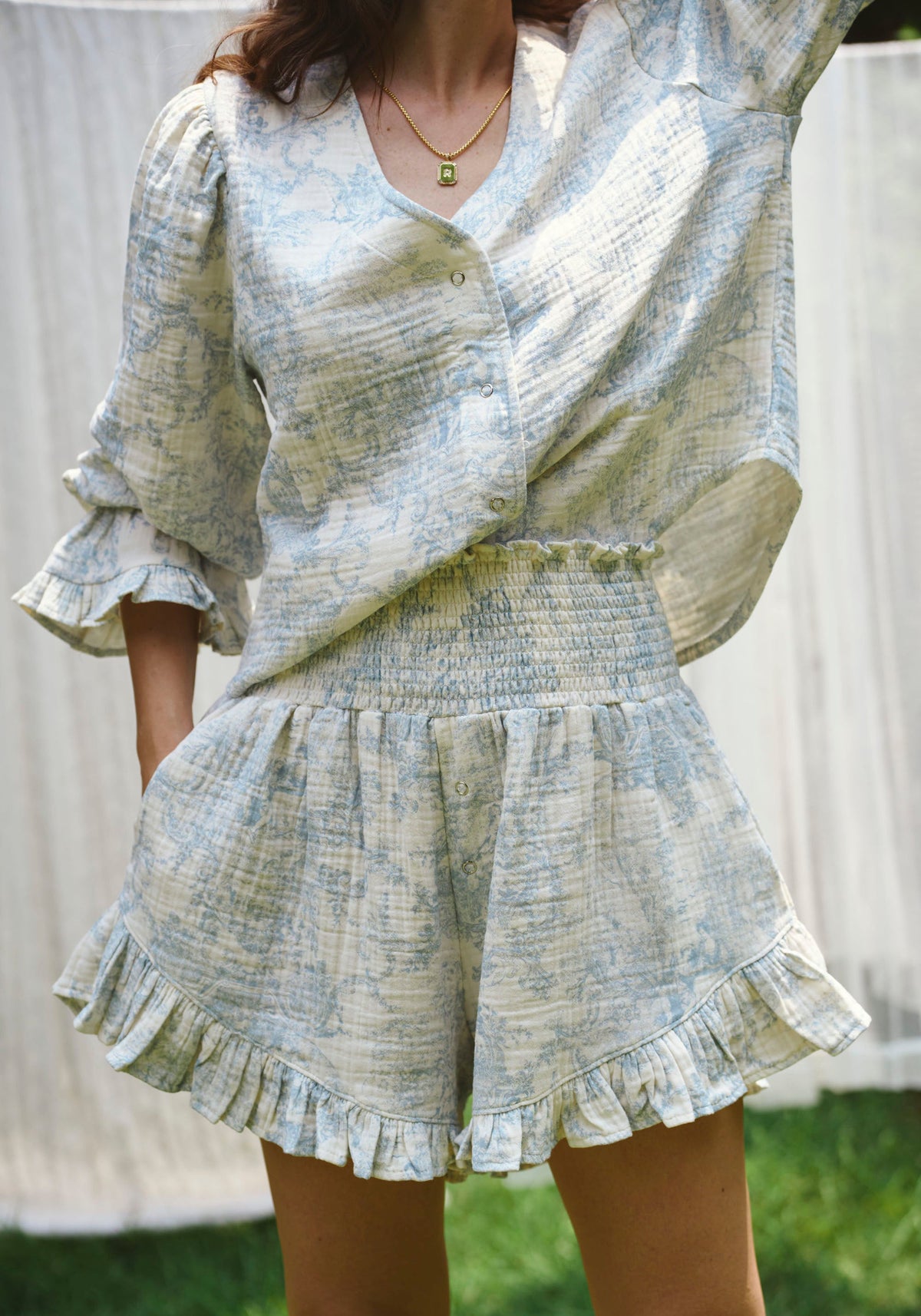 LUXE RUFFLED MUSLIN SET