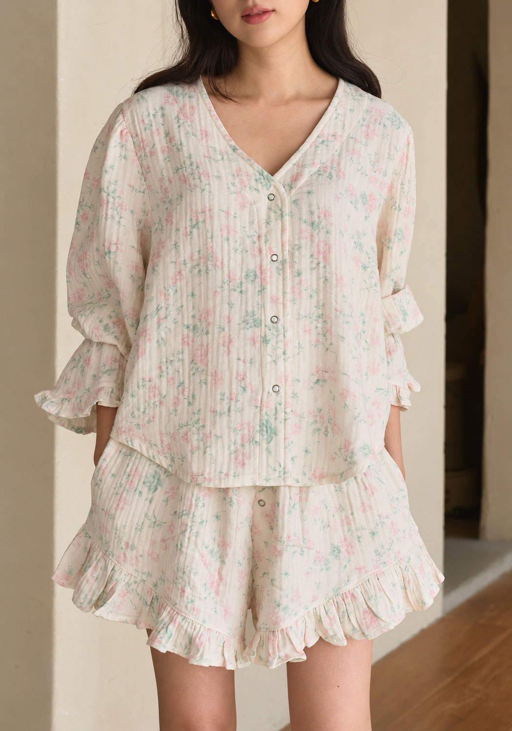 LUXE RUFFLED MUSLIN SET