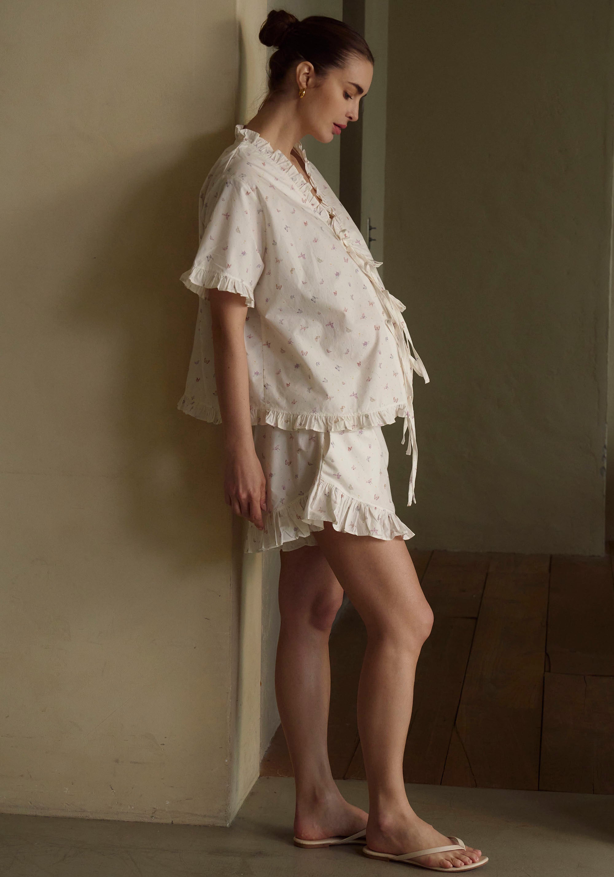 FRILLED BOWS TOP & SHORTS SET