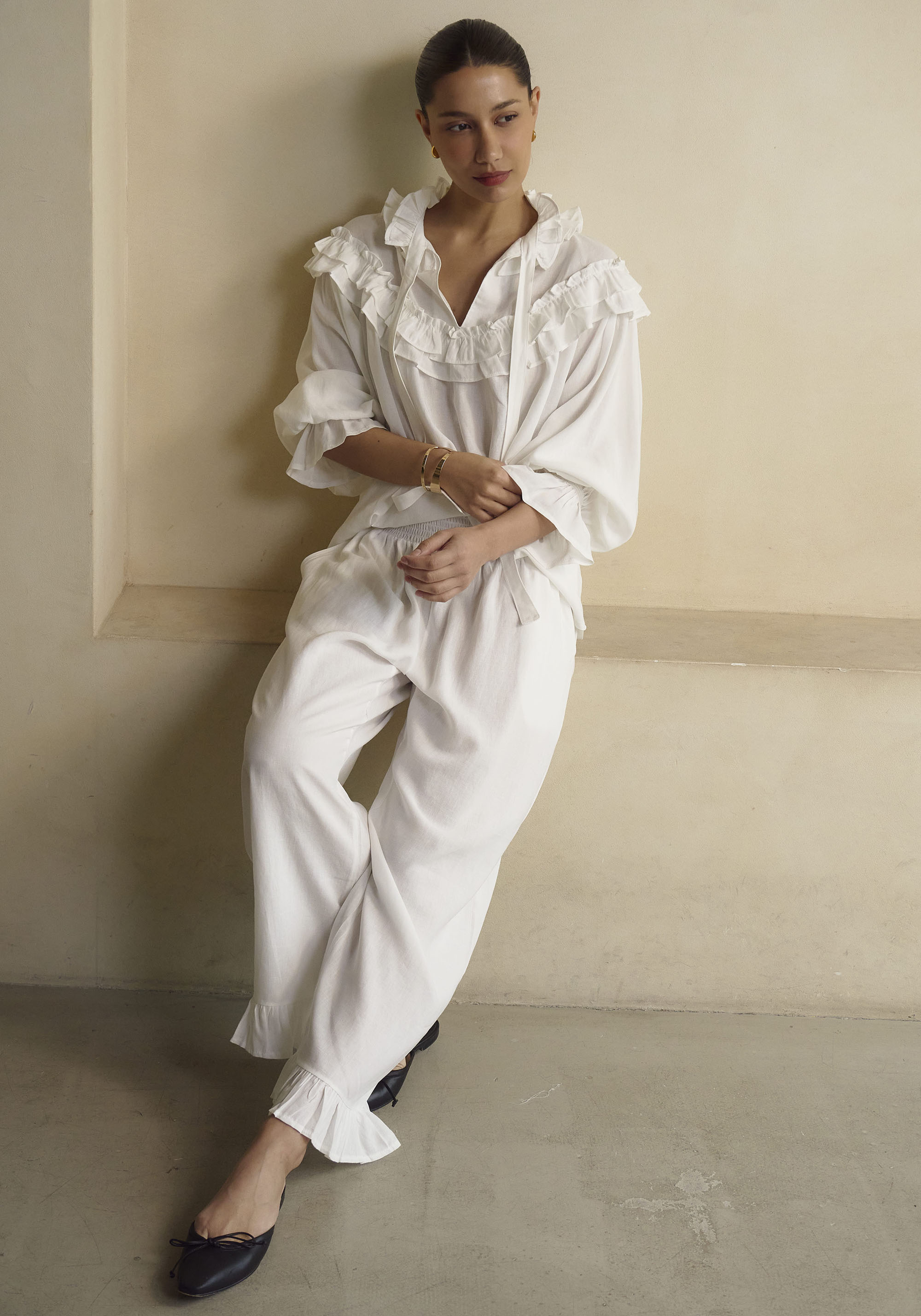 FREYA LINEN BLOUSE & PANTS SET