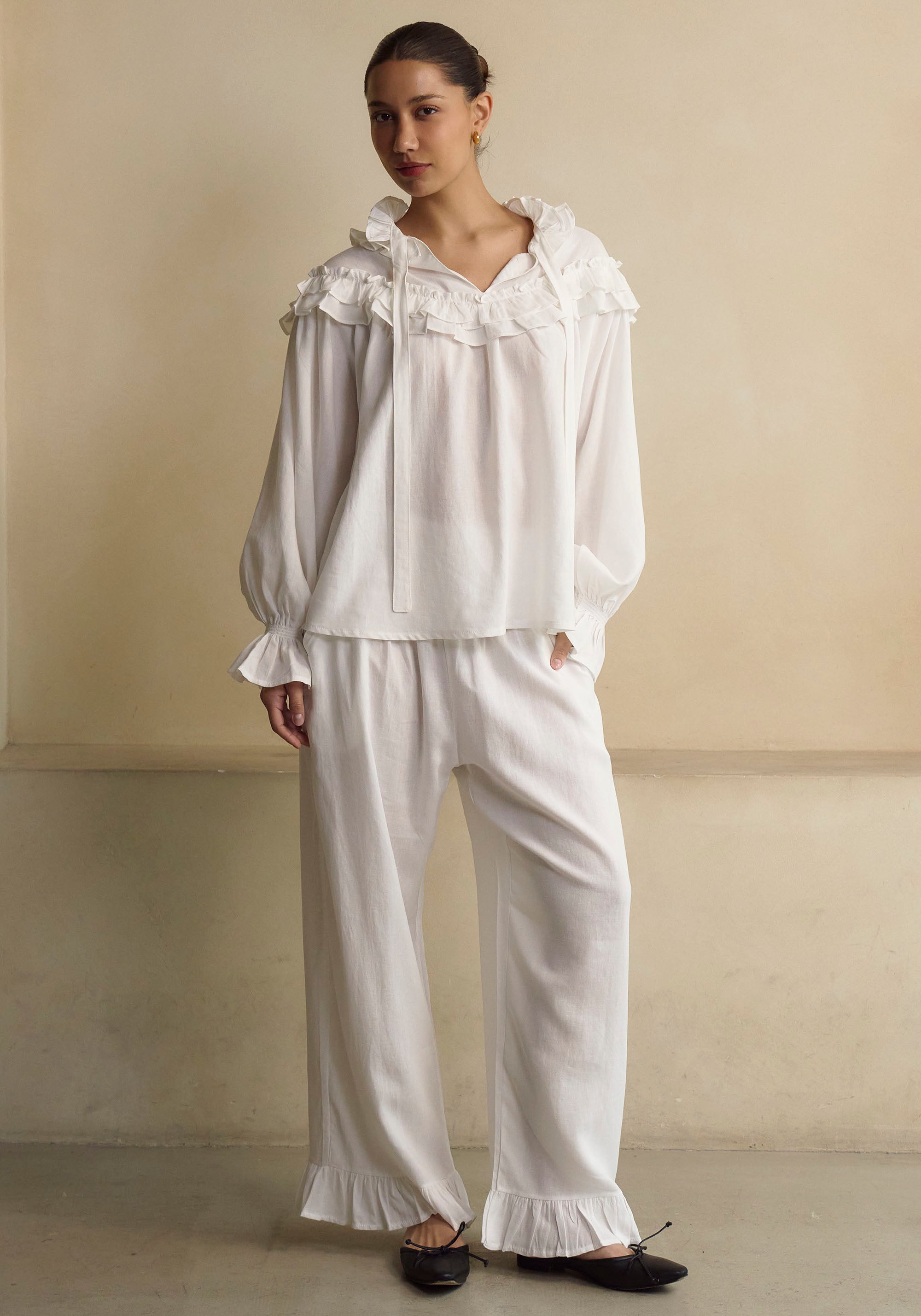 FREYA LINEN BLOUSE & PANTS SET
