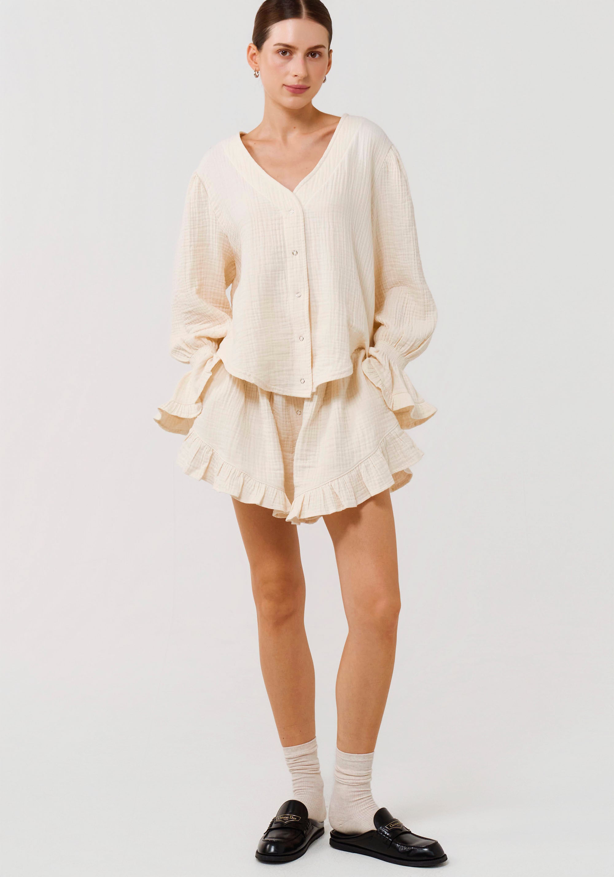 LUXE RUFFLED MUSLIN SET
