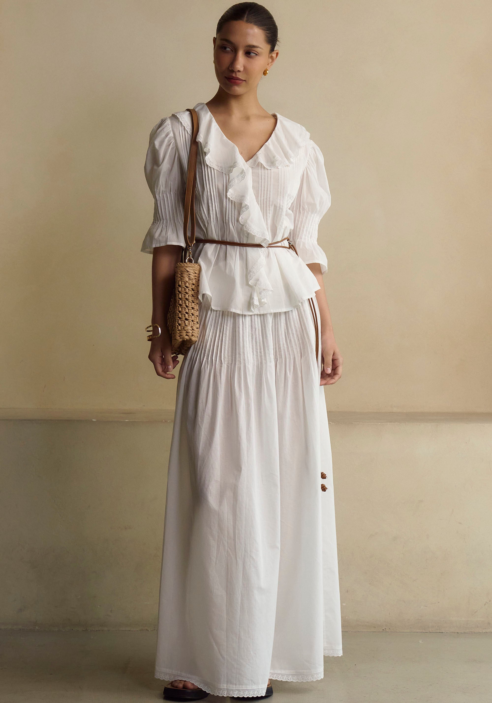 HESTIA LINEN TOP & SKIRT SET
