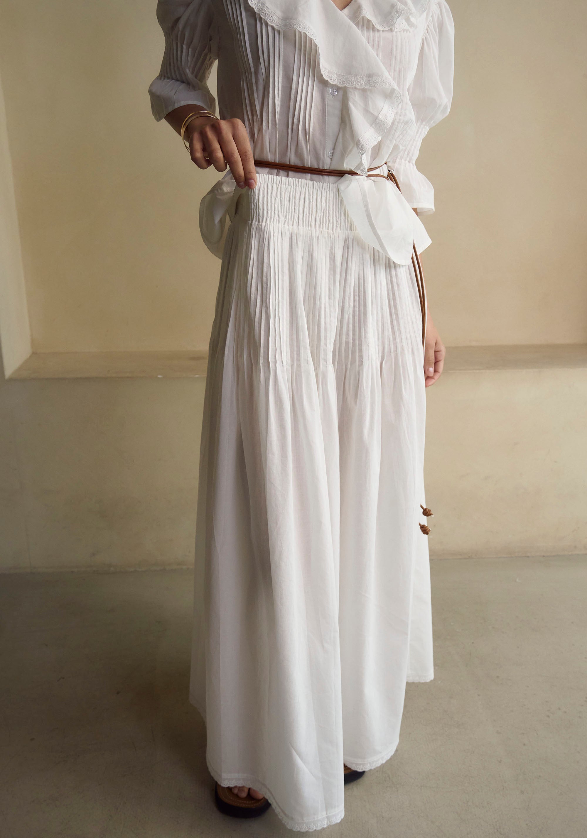 HESTIA LINEN TOP & SKIRT SET