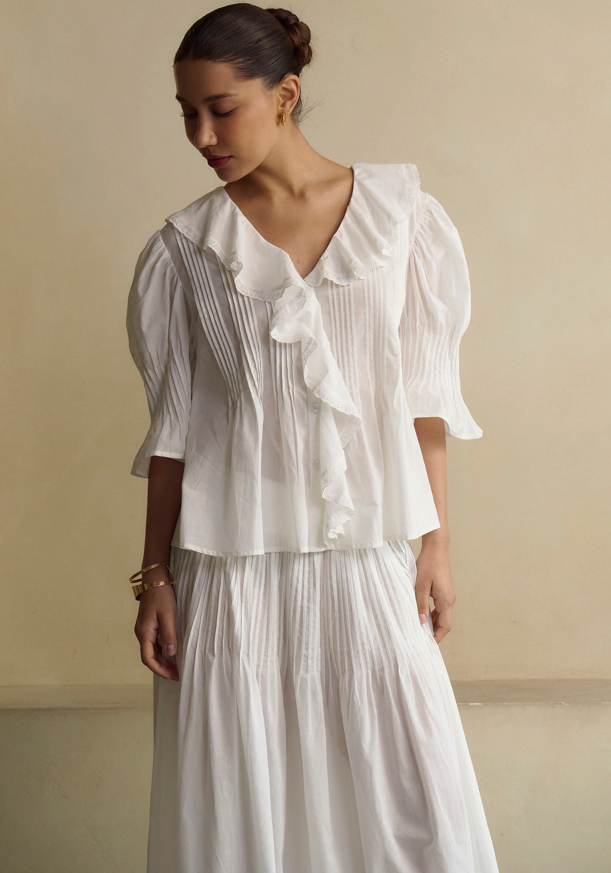 HESTIA LINEN TOP & SKIRT SET