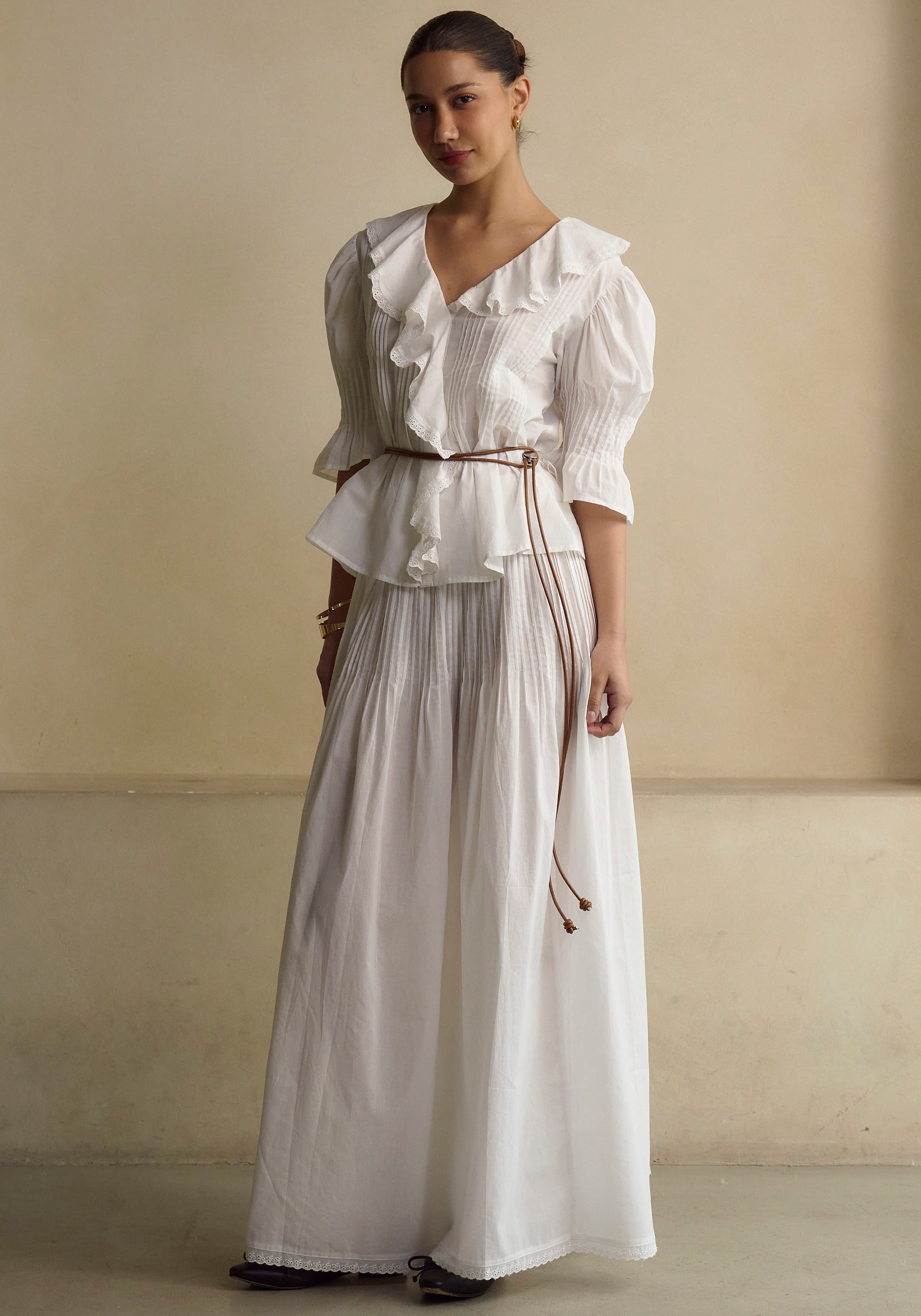 HESTIA LINEN TOP & SKIRT SET