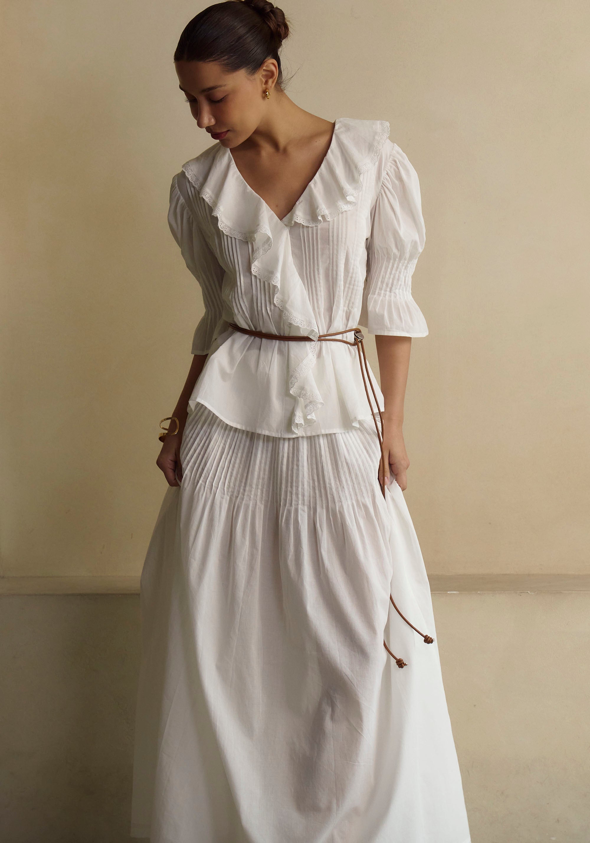 HESTIA LINEN TOP & SKIRT SET