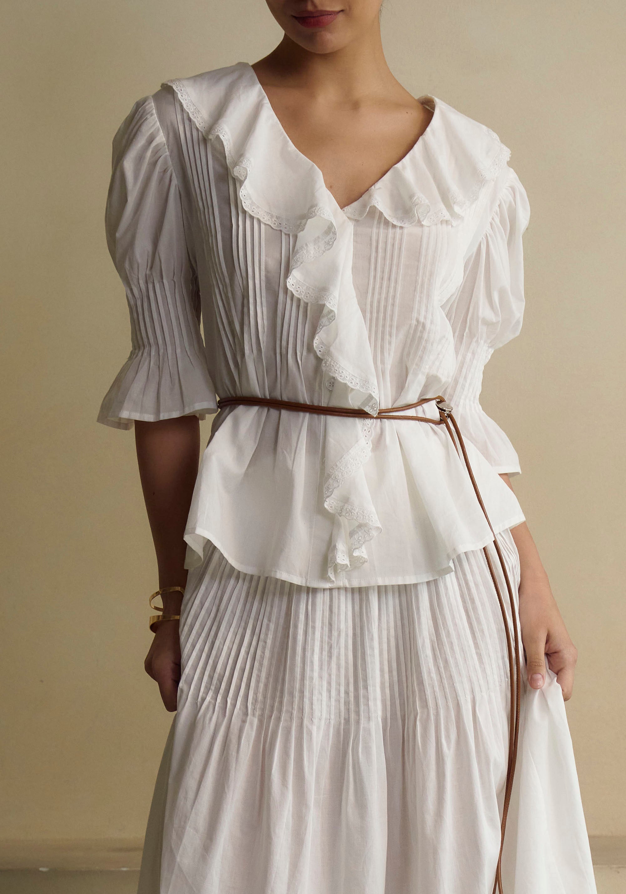 HESTIA LINEN TOP & SKIRT SET