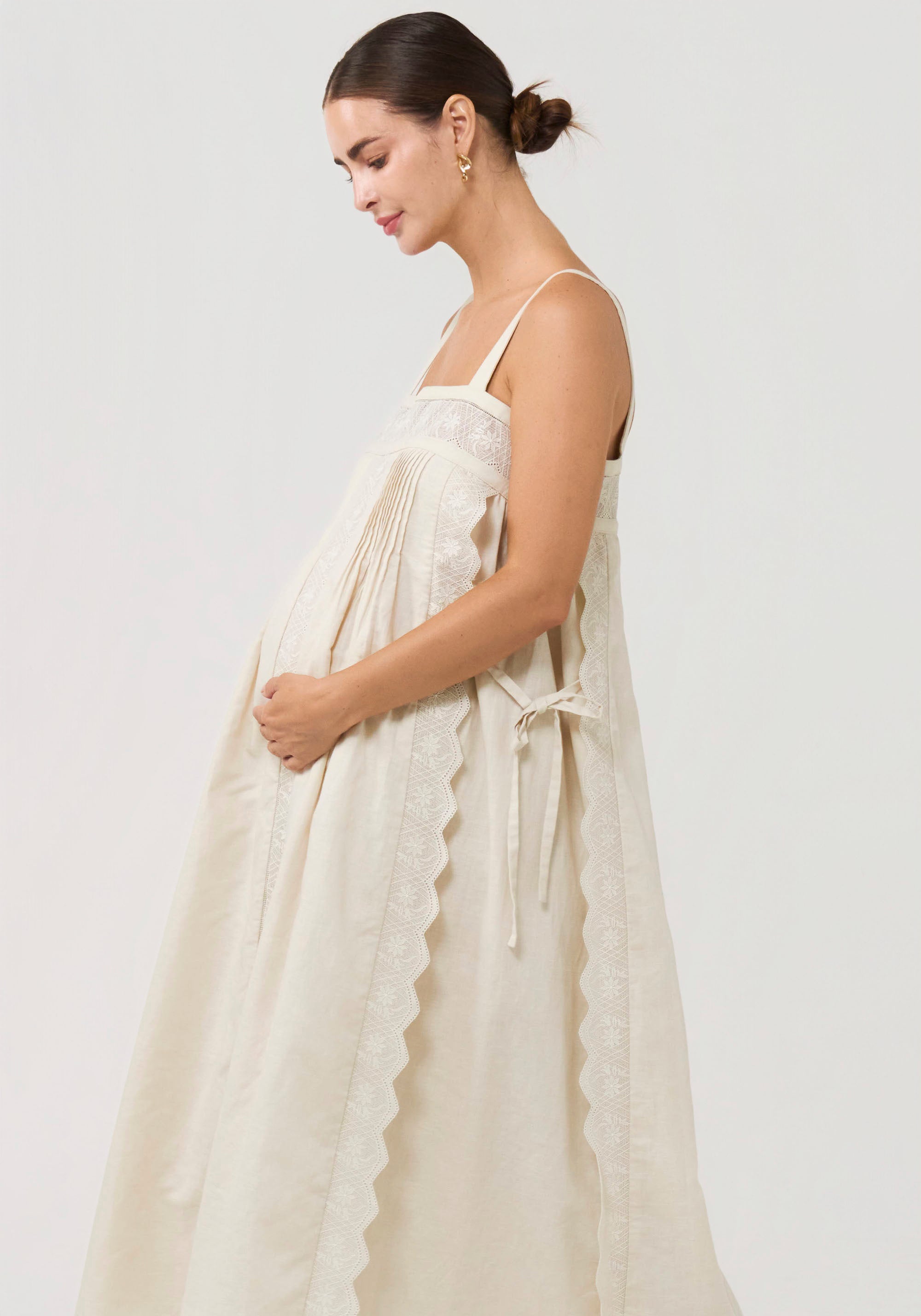 rhea midi dress RHEA DRESS BEIGE / M/L