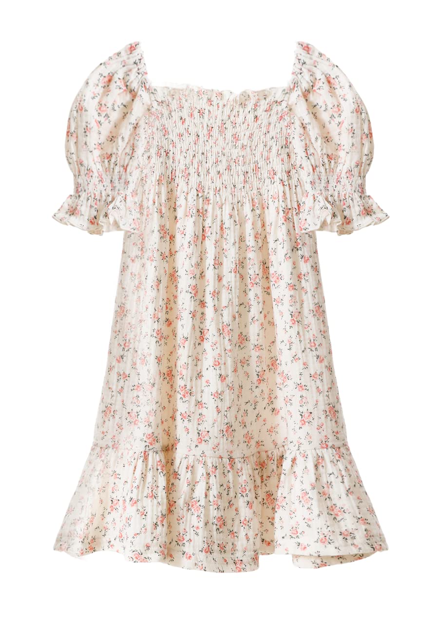 [FINAL SALE] Hana Dress Peach Floral / 3-4Y