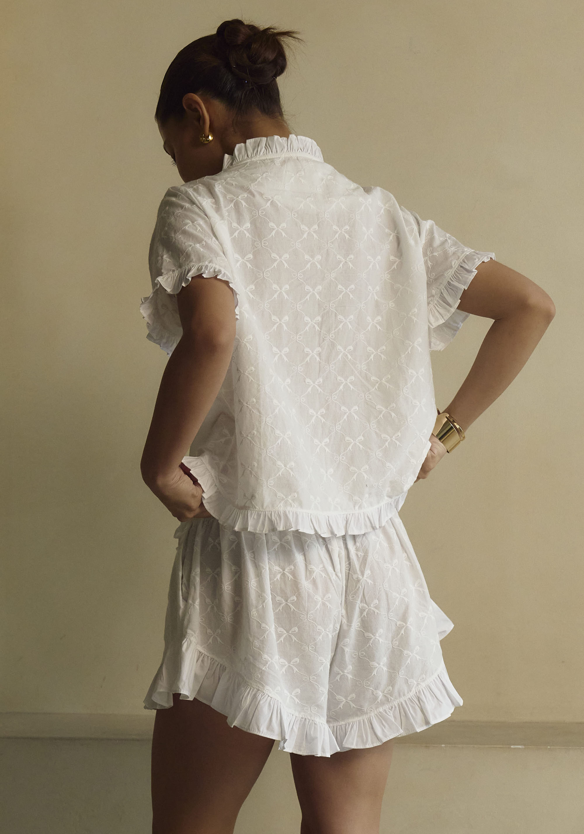 FRILLED BOWS TOP & SHORTS SET