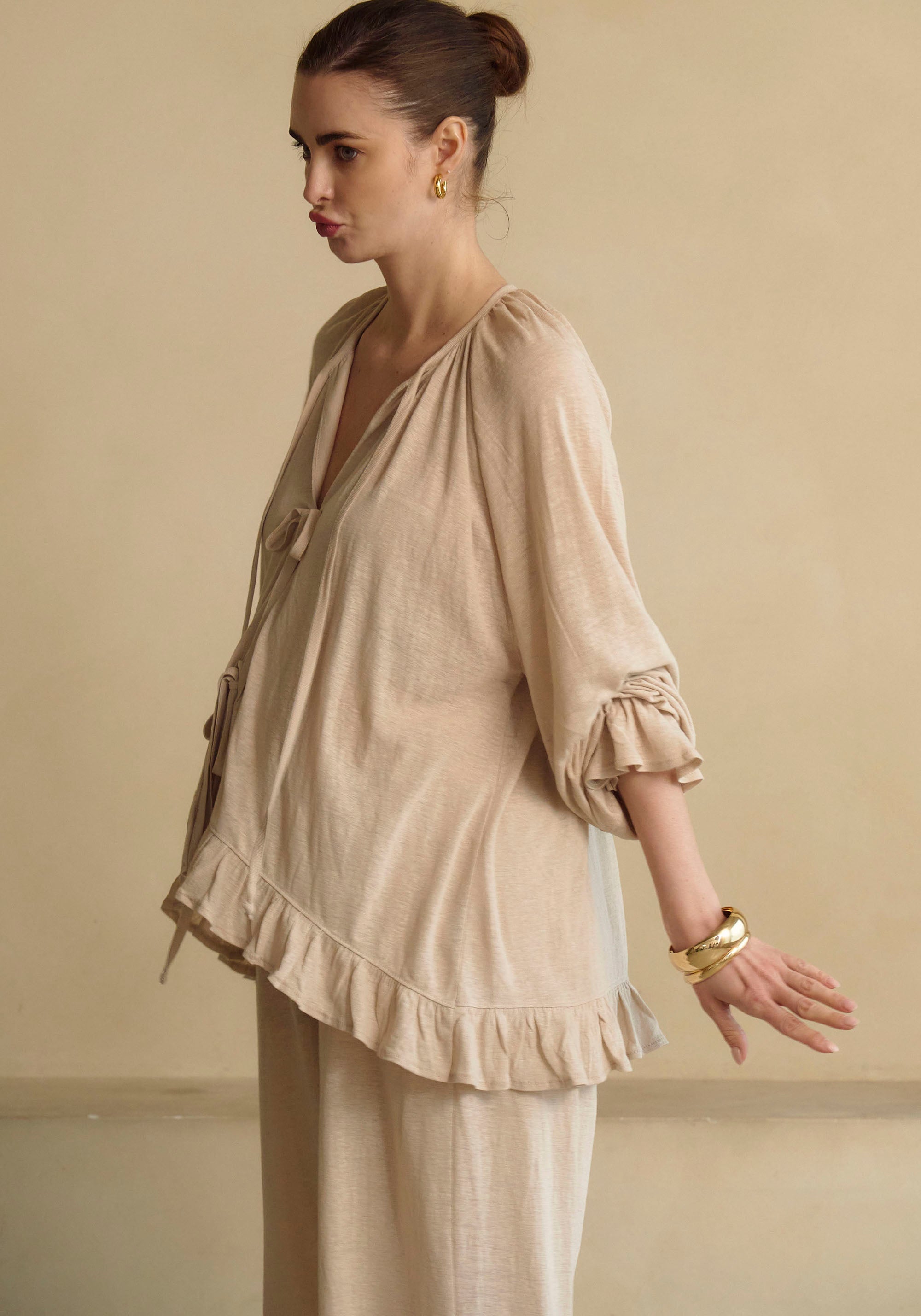 CERES LINEN KNIT BLOUSE & PANTS SET