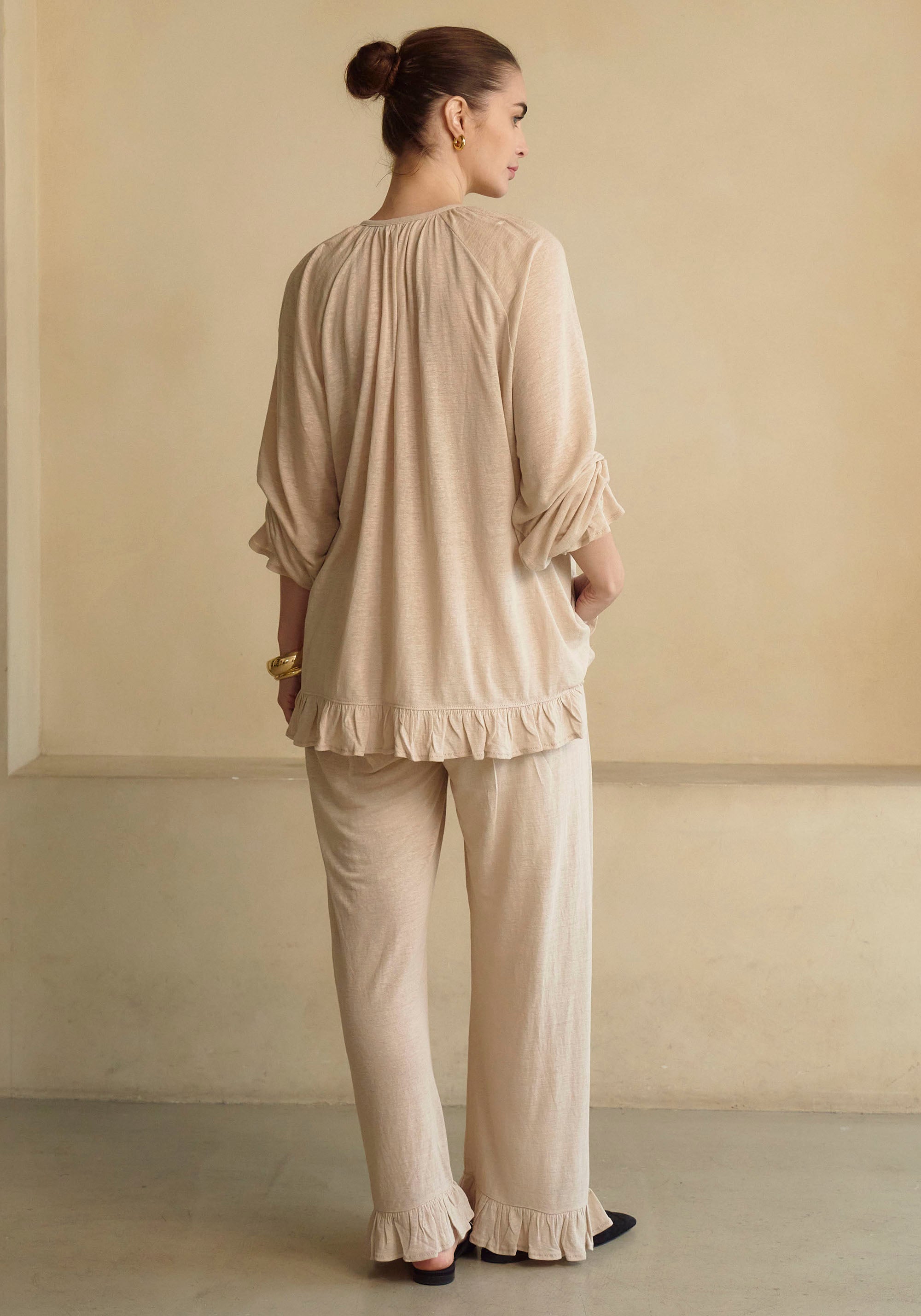 CERES LINEN KNIT BLOUSE & PANTS SET