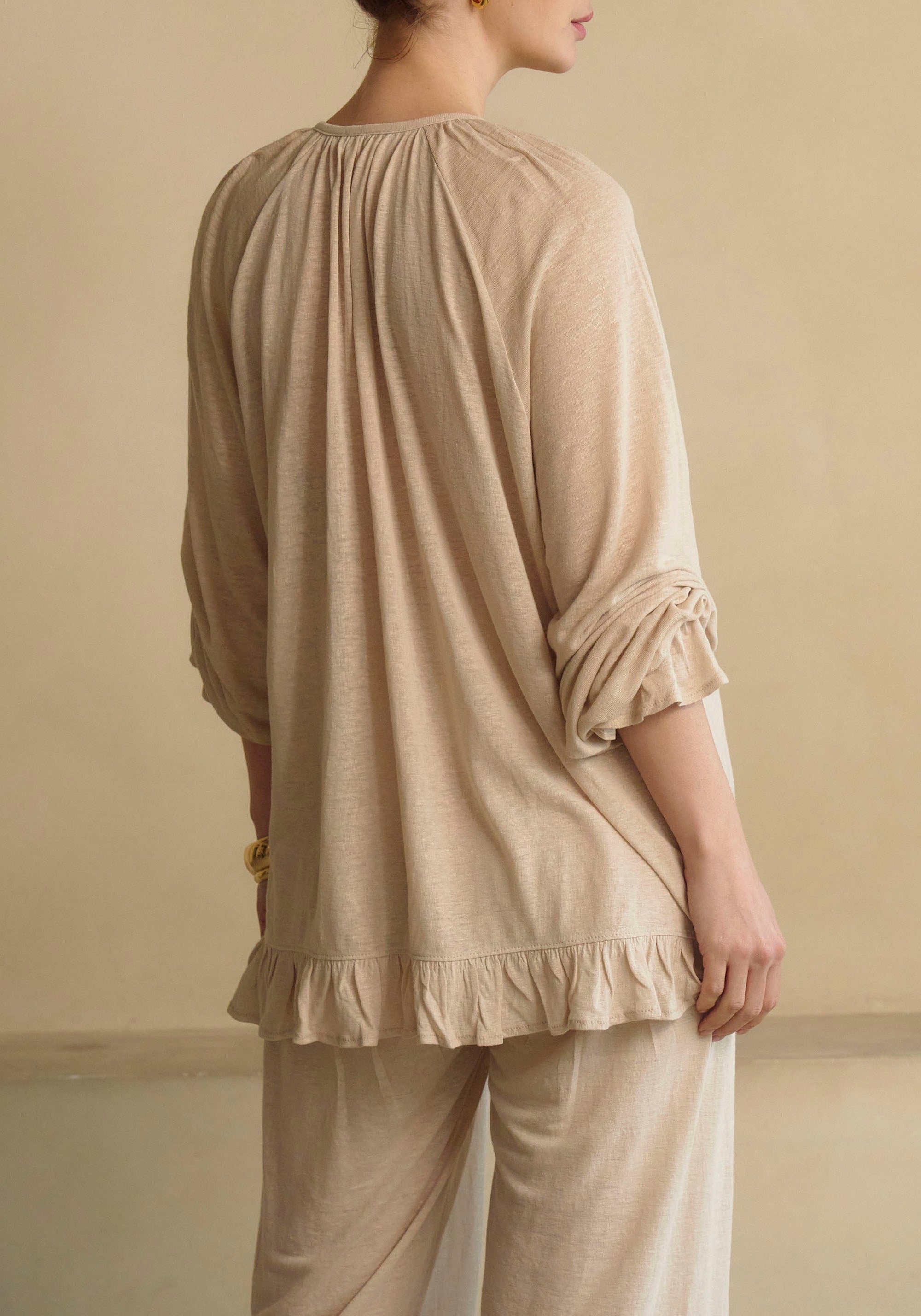 CERES LINEN KNIT BLOUSE & PANTS SET