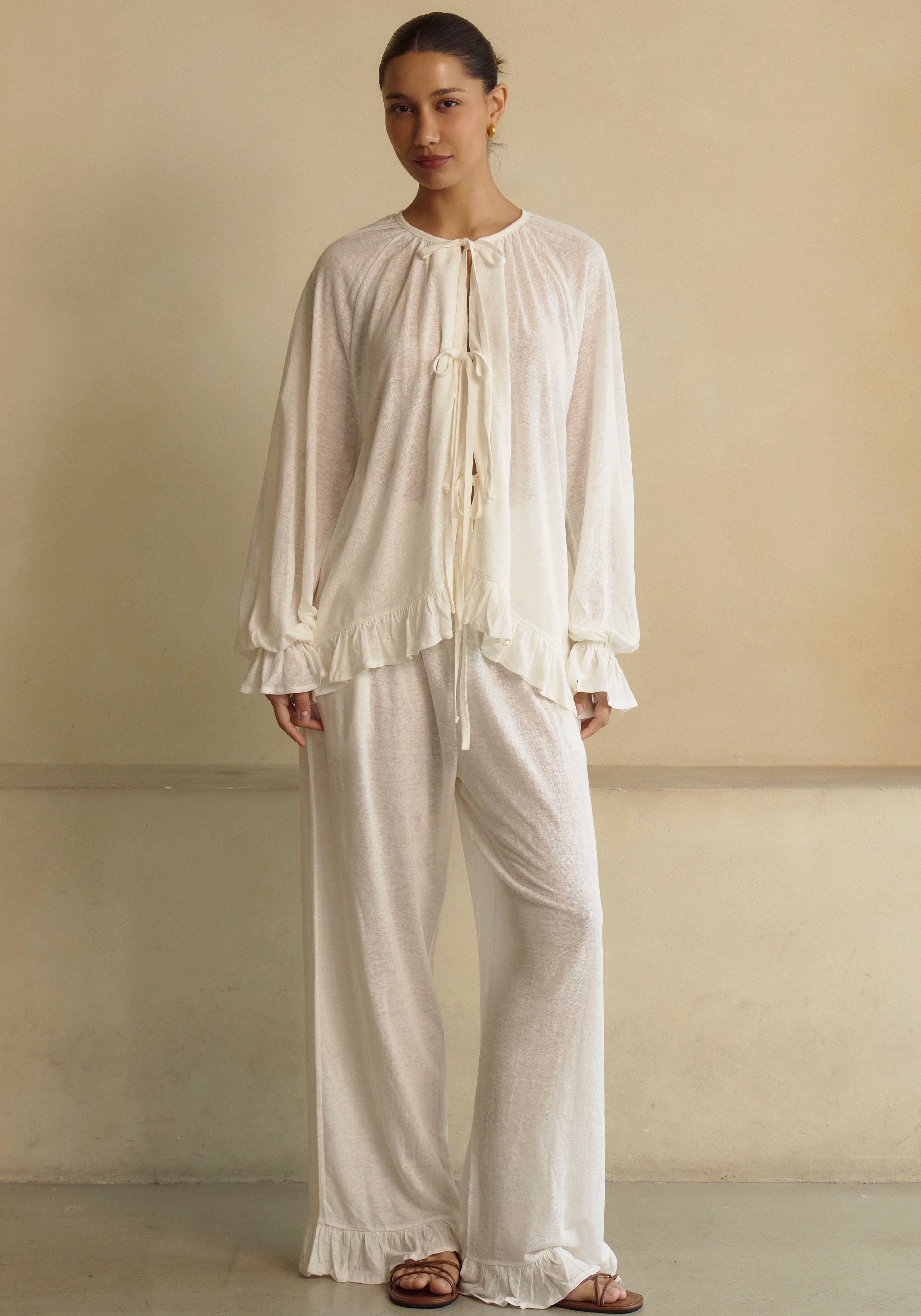 CERES LINEN KNIT BLOUSE & PANTS SET