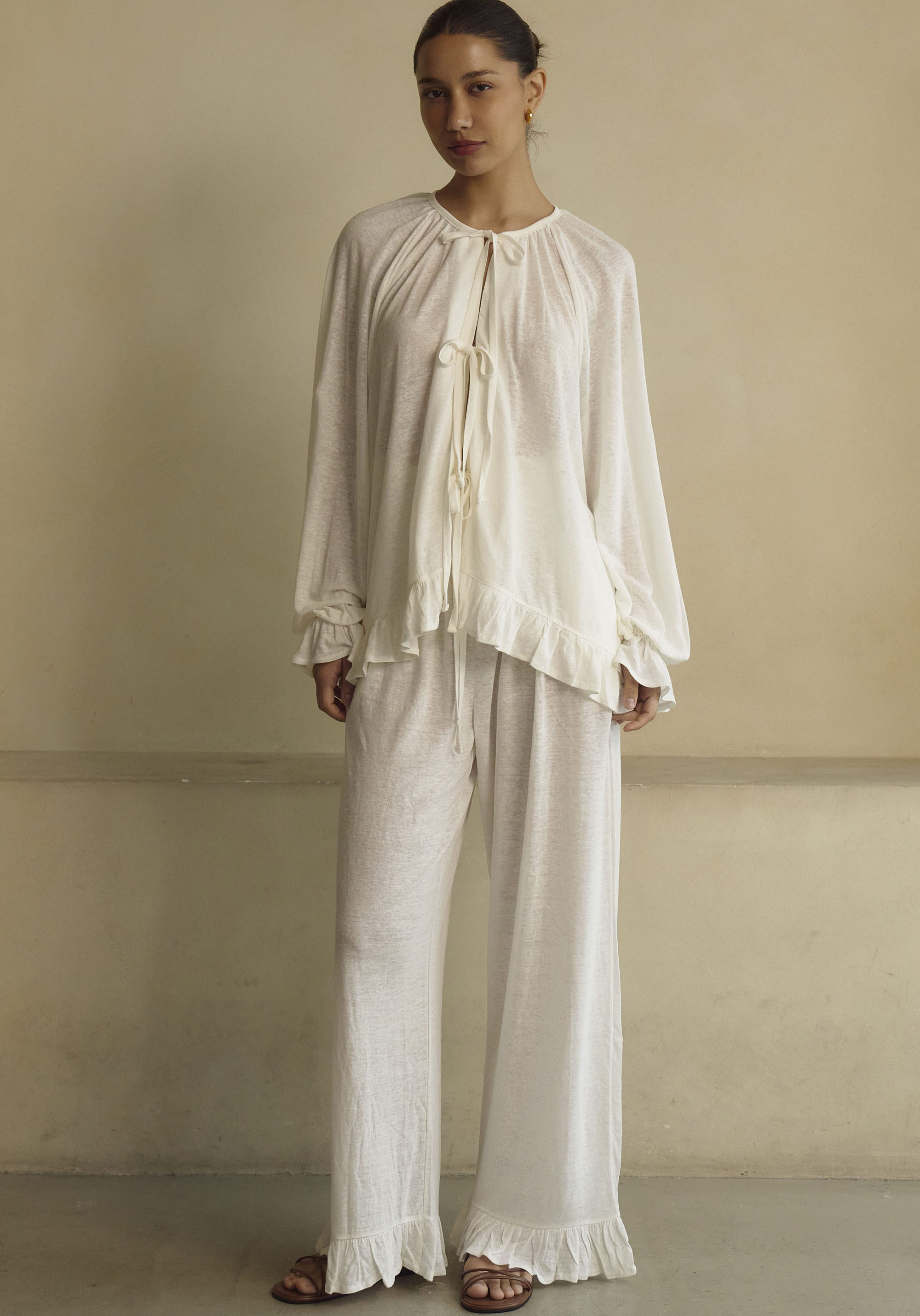 CERES LINEN KNIT BLOUSE & PANTS SET