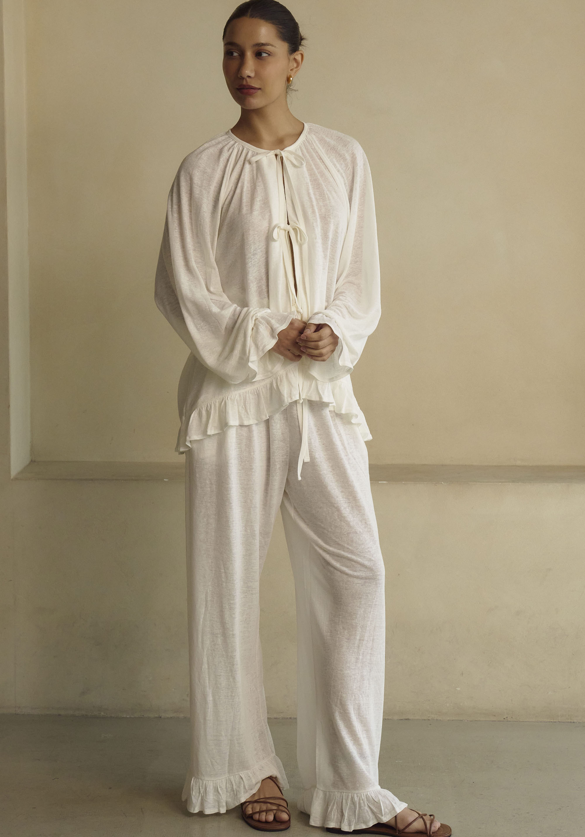 CERES LINEN KNIT BLOUSE & PANTS SET