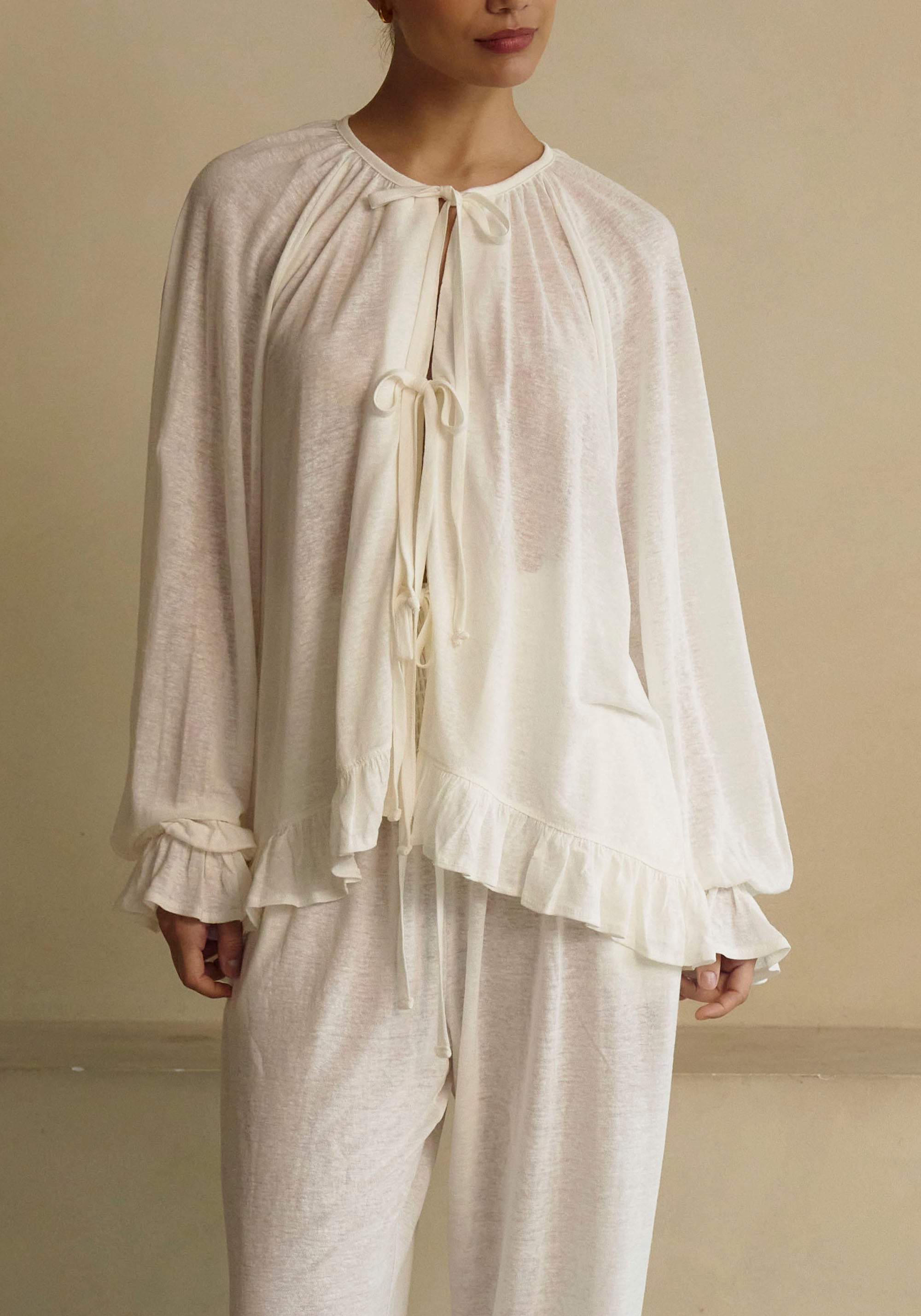 CERES LINEN KNIT BLOUSE & PANTS SET