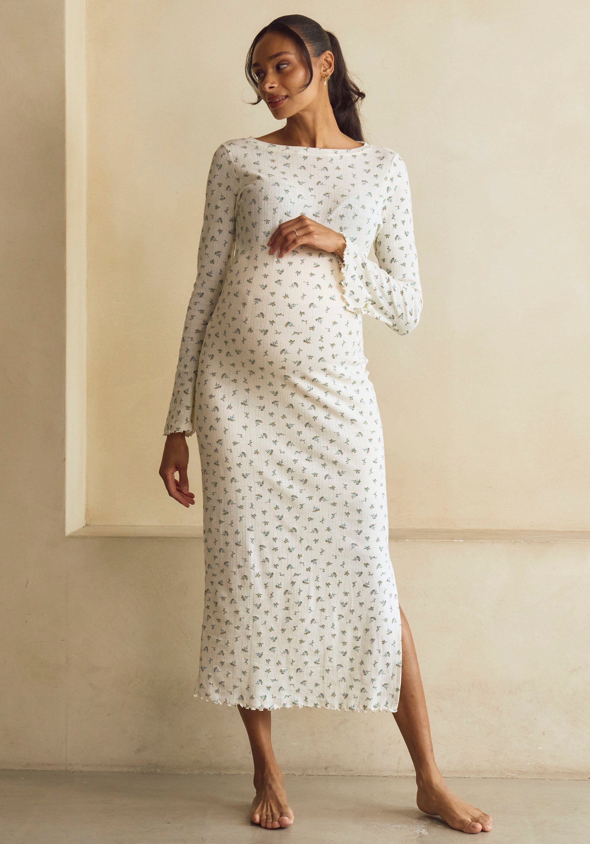 LONG POINTELLE DRESS