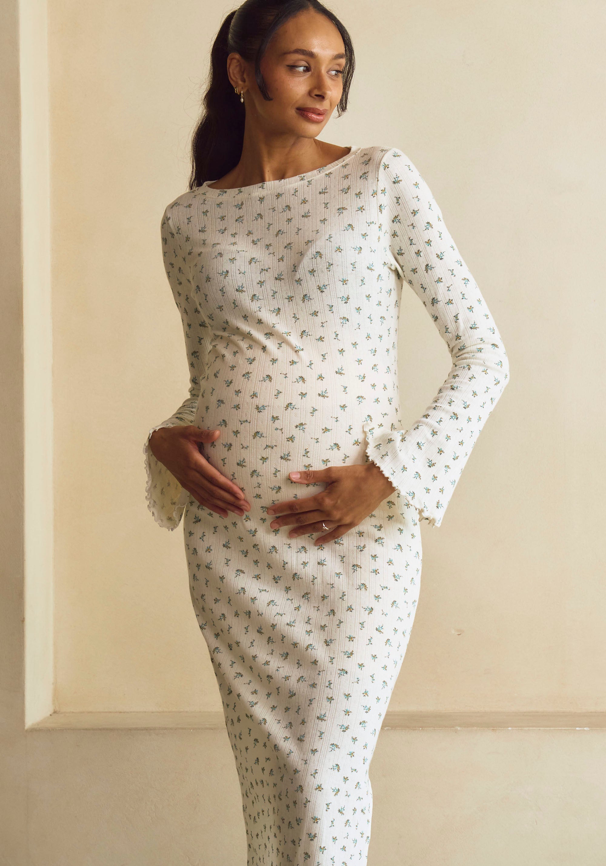 LONG POINTELLE DRESS