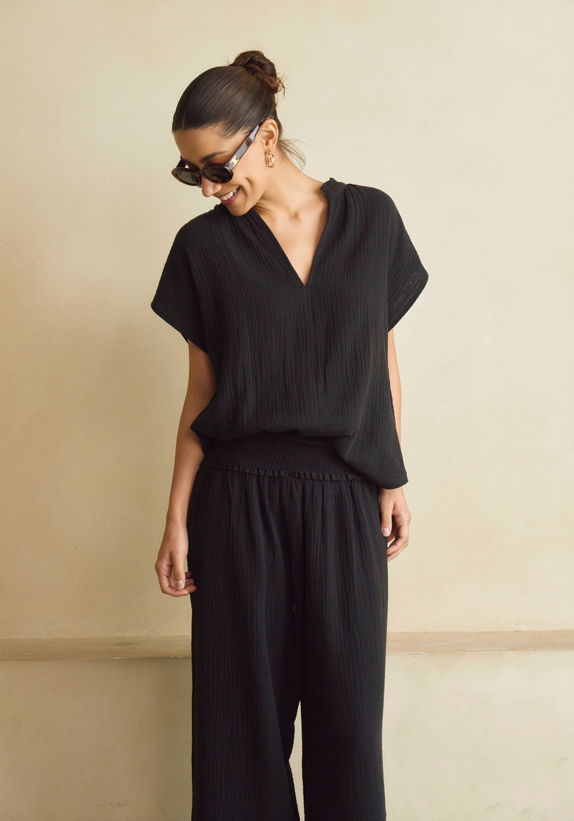MUSLIN BLOUSE & PANTS SET