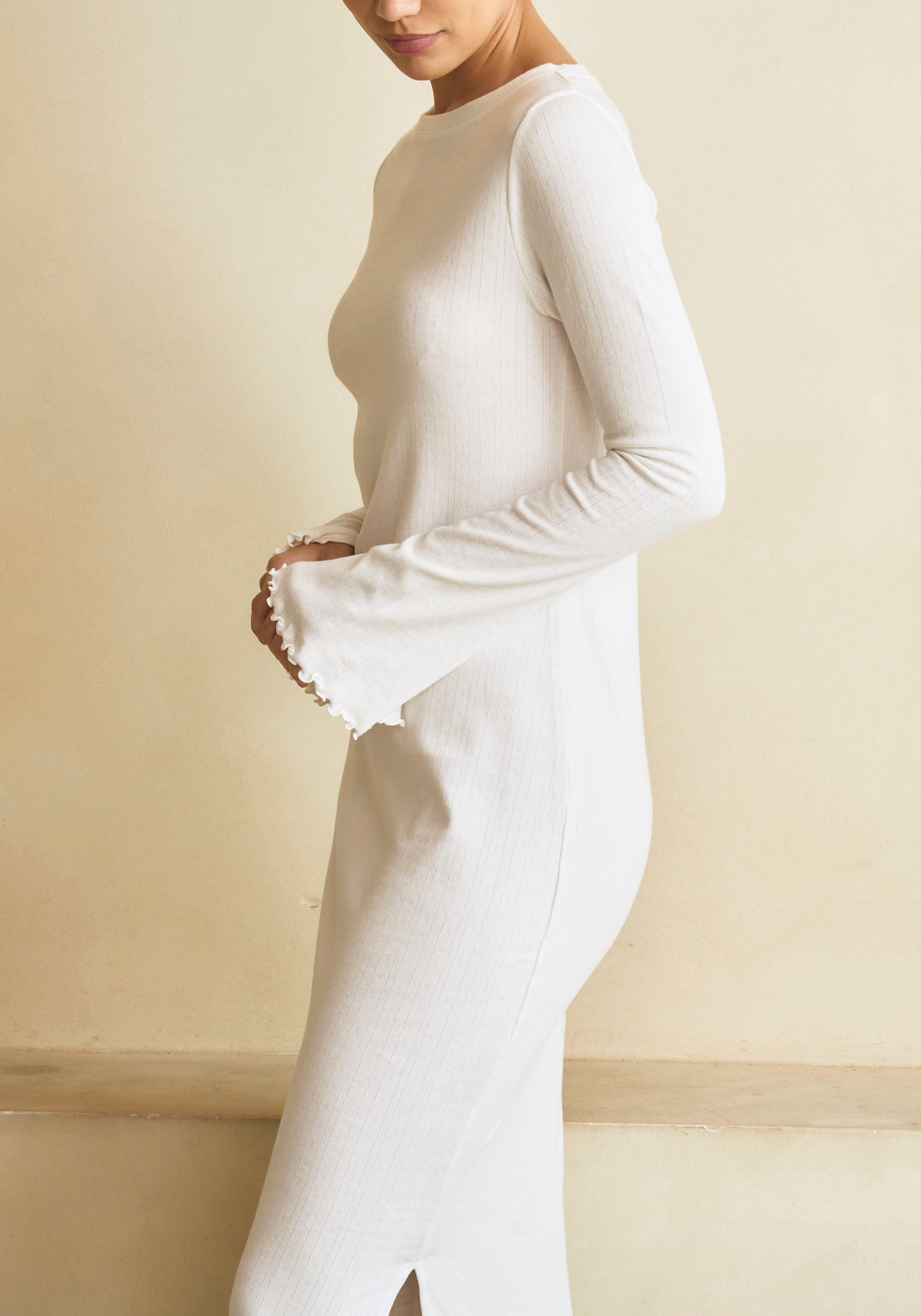LONG POINTELLE DRESS