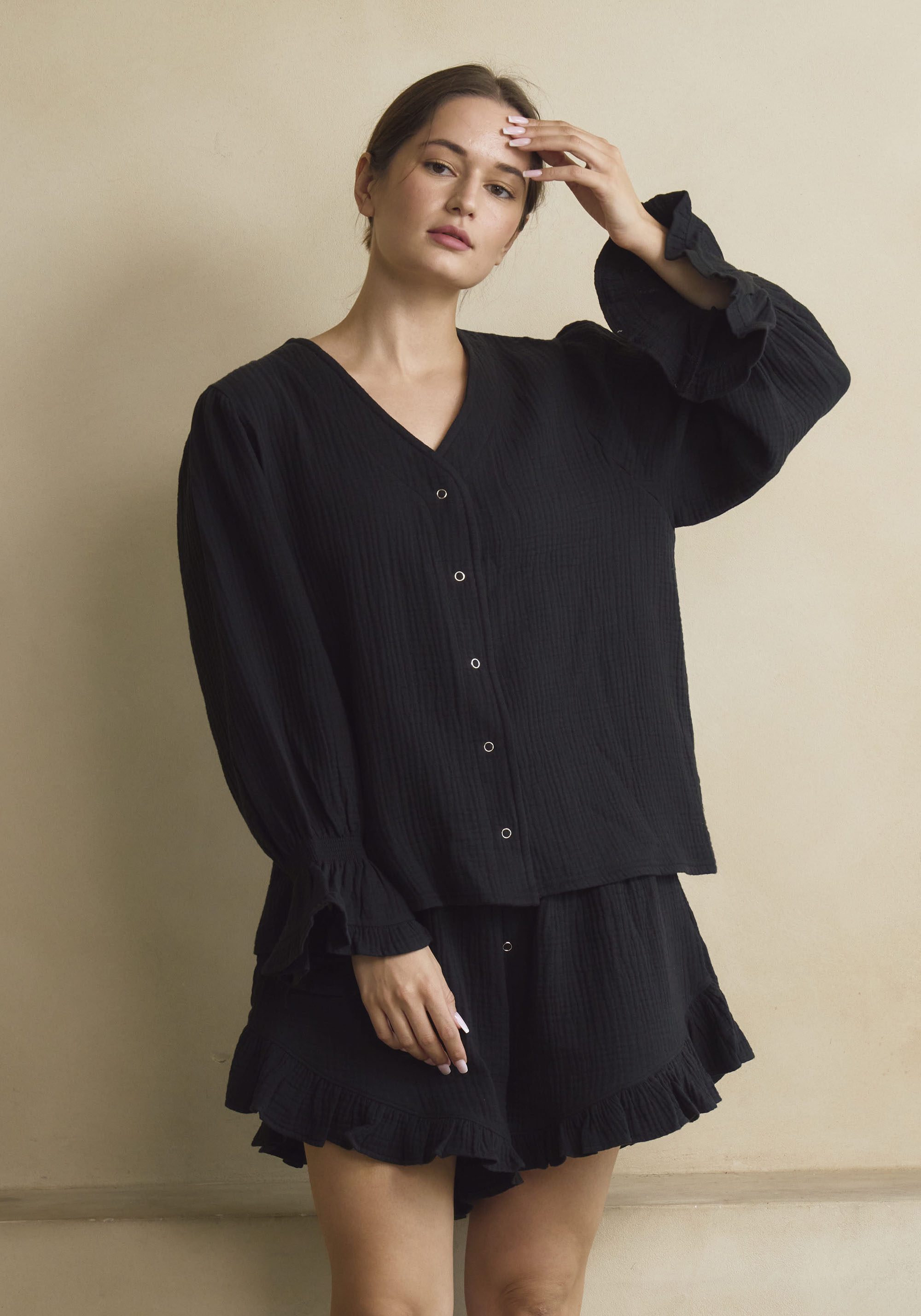 LUXE RUFFLED MUSLIN SET