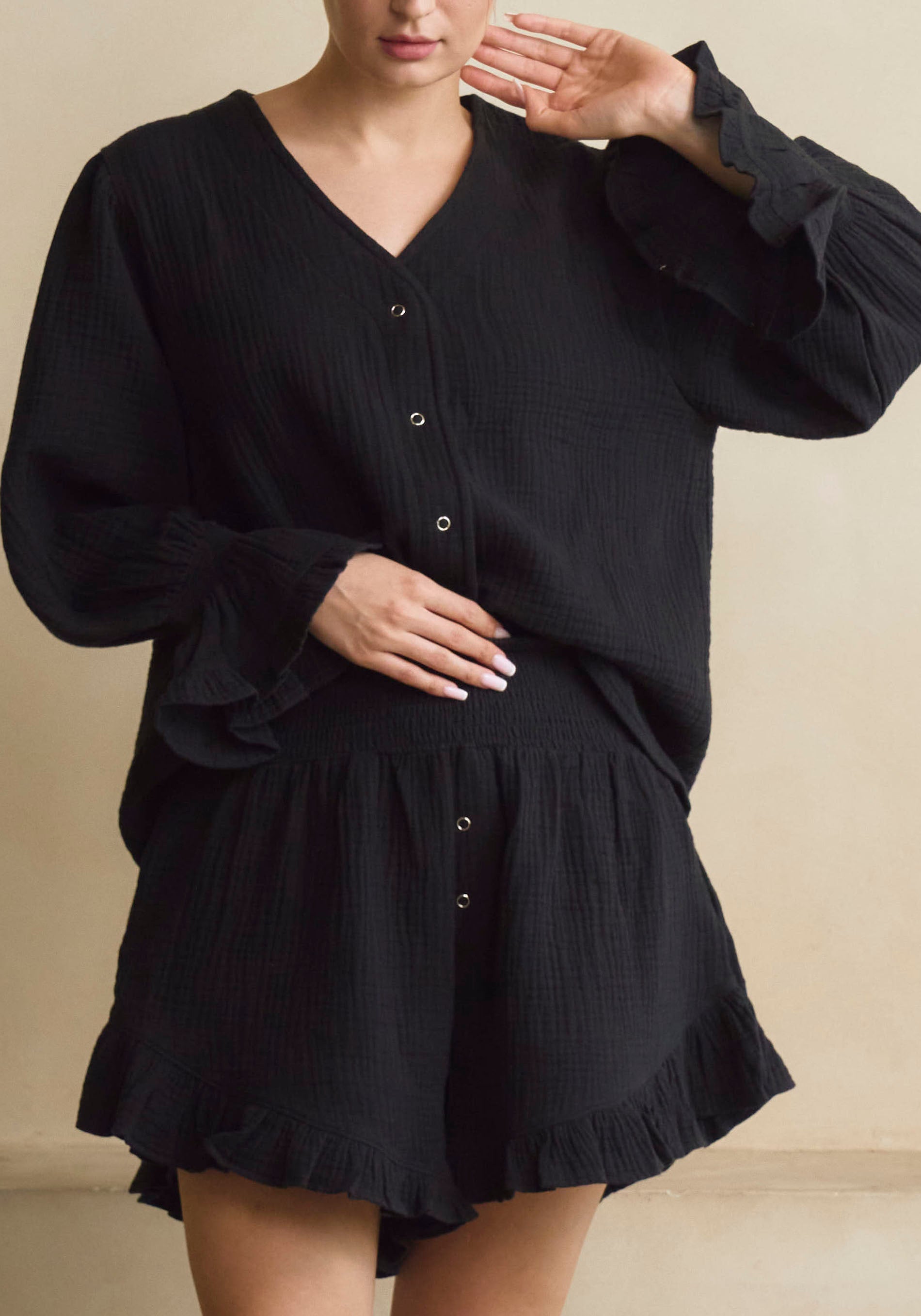 LUXE RUFFLED MUSLIN SET