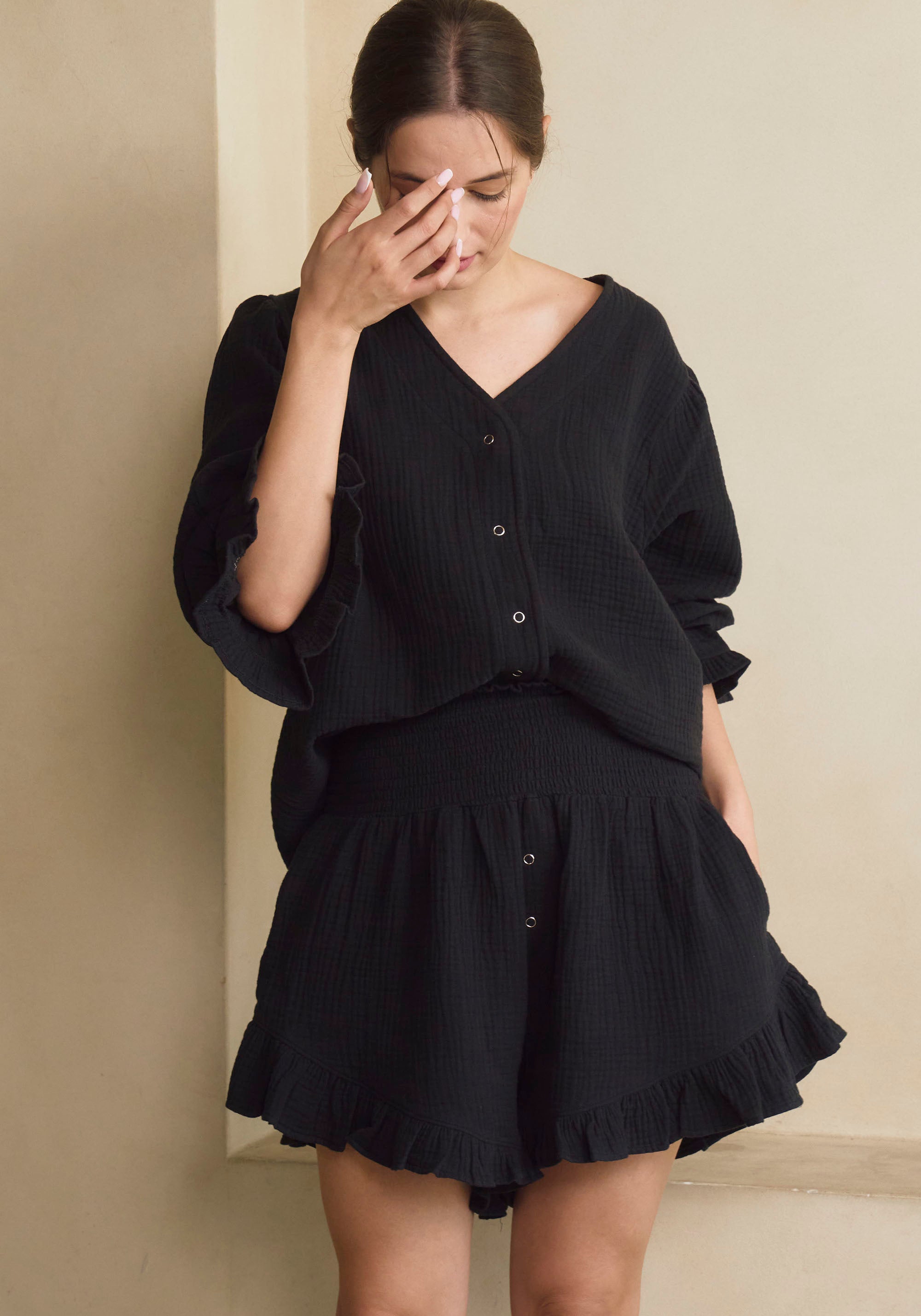 LUXE RUFFLED MUSLIN SET