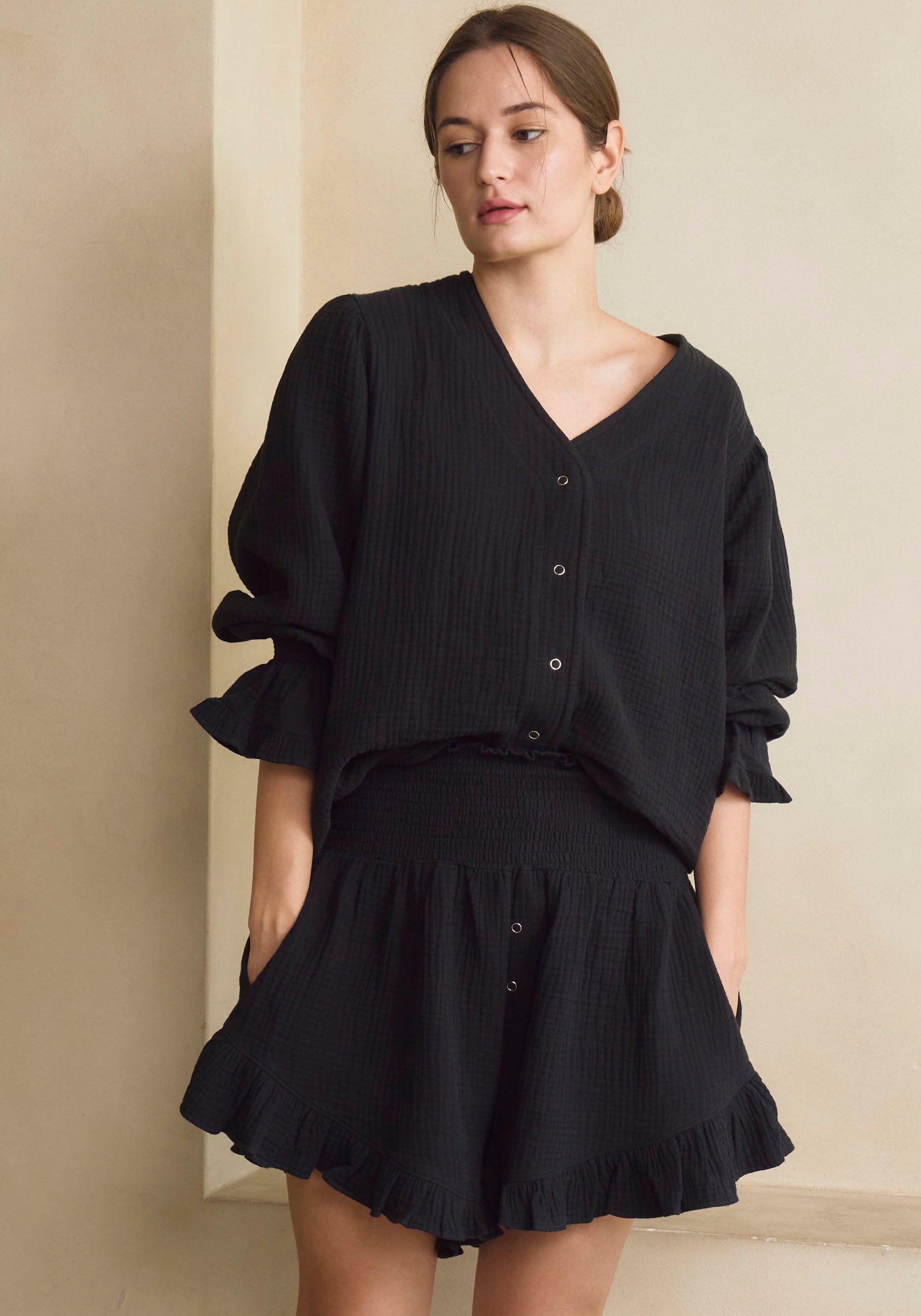 LUXE RUFFLED MUSLIN SET