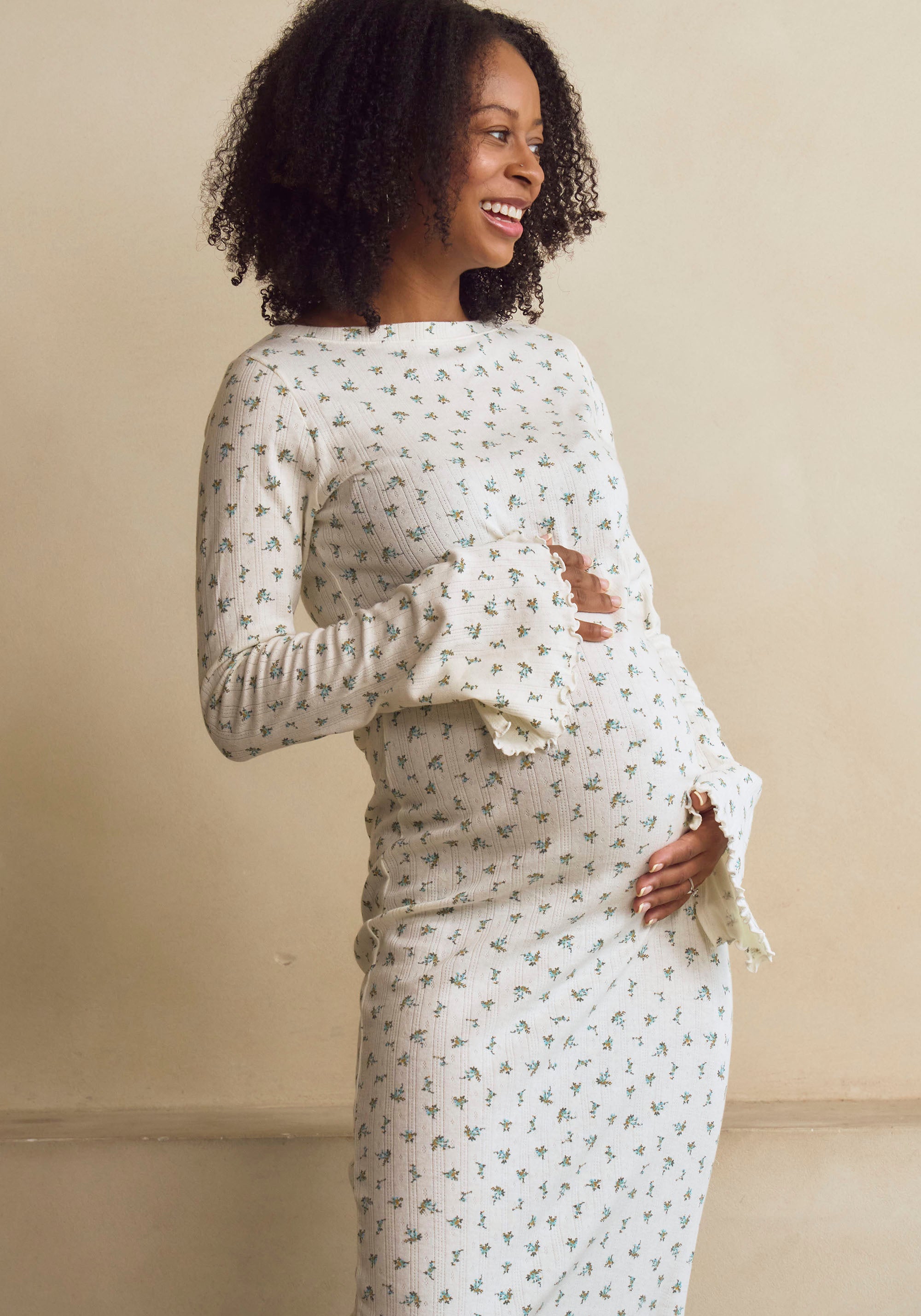 LONG POINTELLE DRESS
