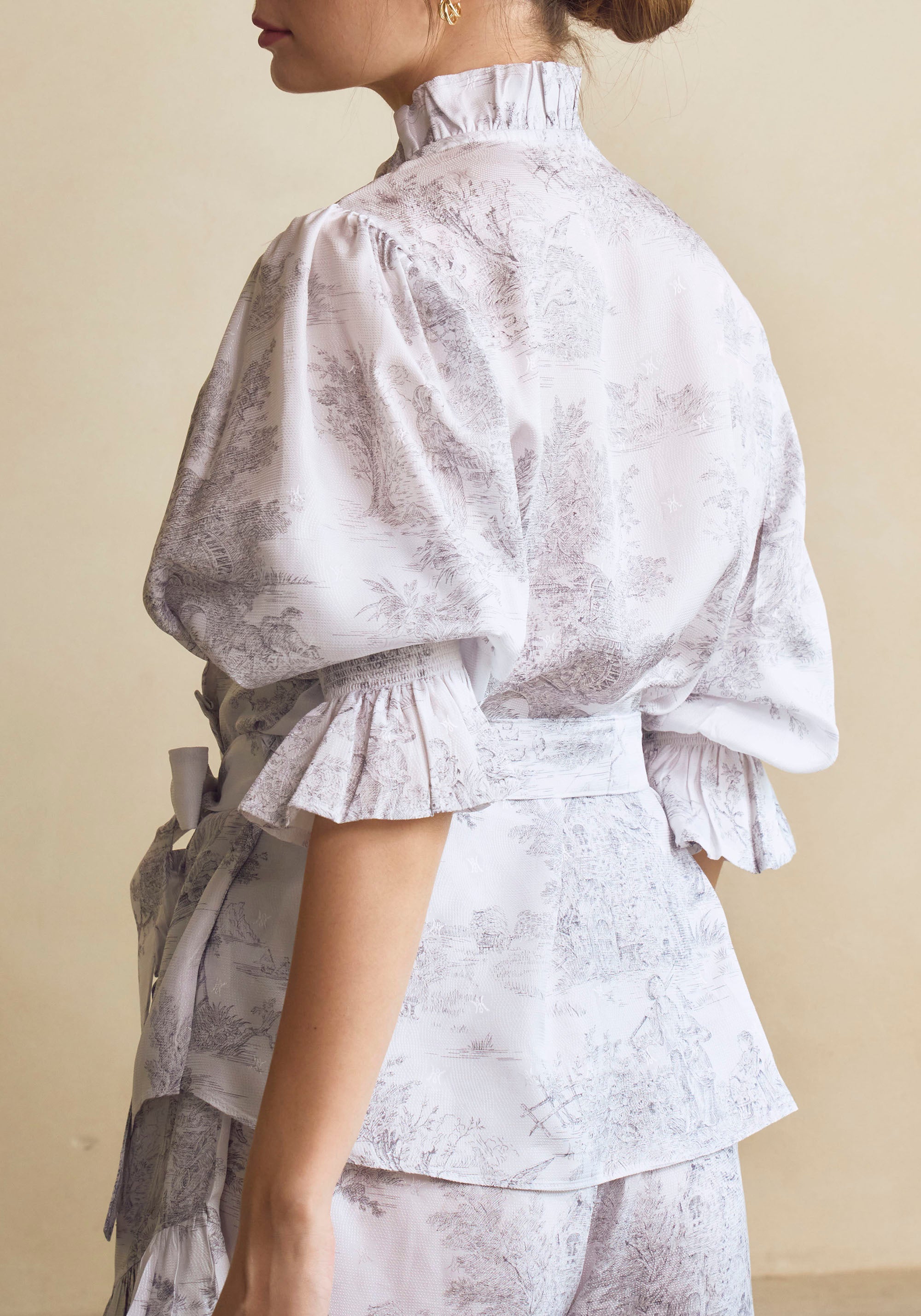 RUFFLED VEGAN SILK PJ SET