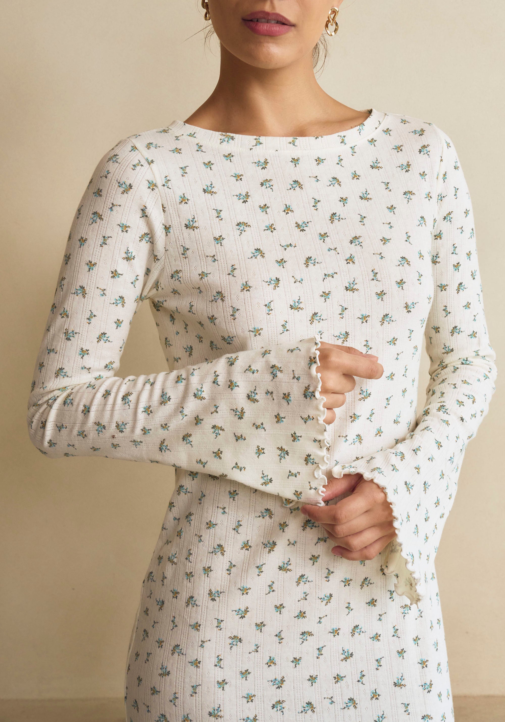 LONG POINTELLE DRESS