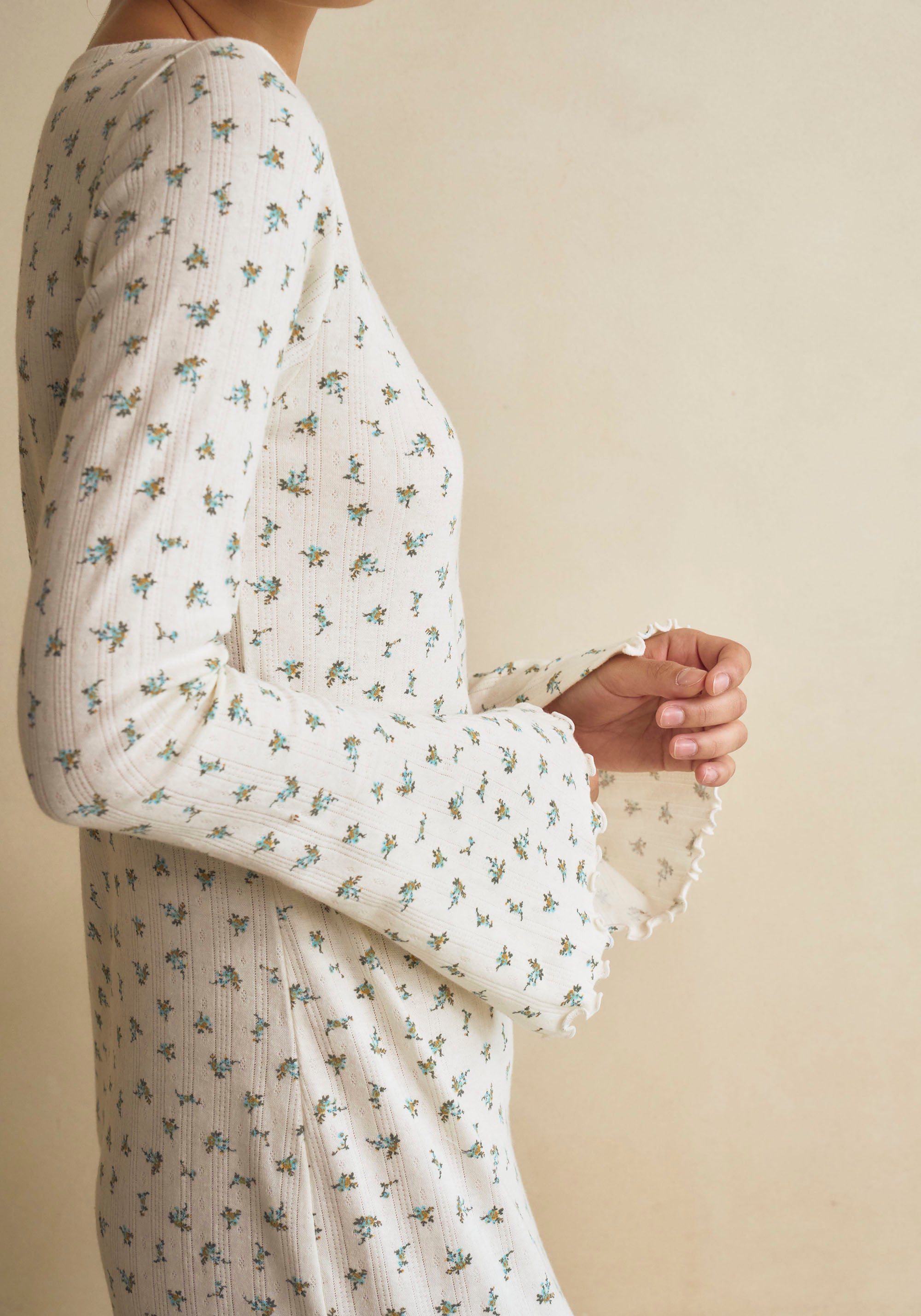 LONG POINTELLE DRESS