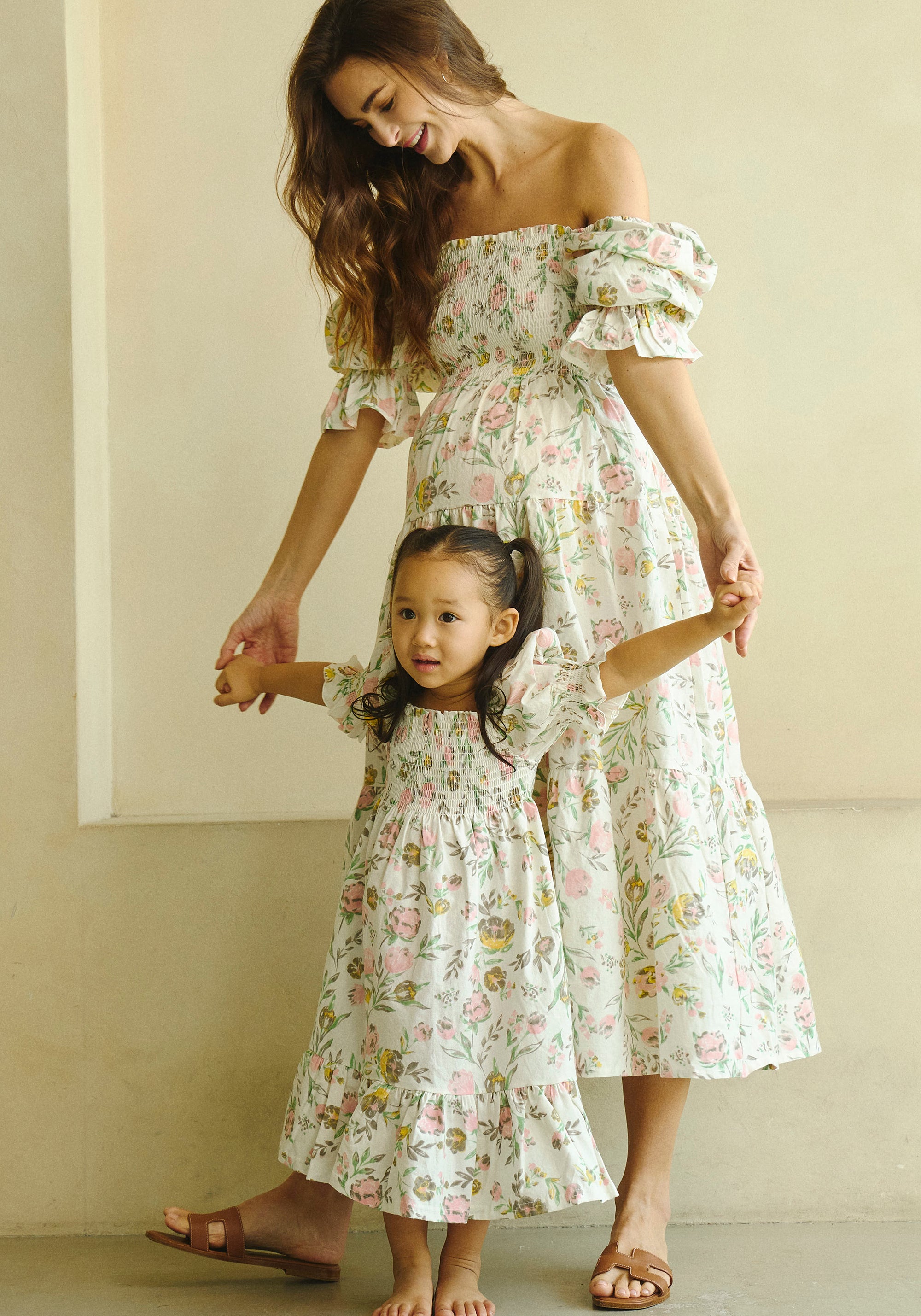 mommy and me off the shoulder dresses [MOMMY & ME] KIKO DRESS S / BLOOM