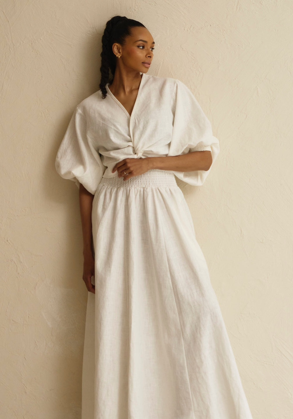 LINEN TISH TOP & SKIRT SET White / S/M LINEN TISH TOP & SKIRT SET White / S/M