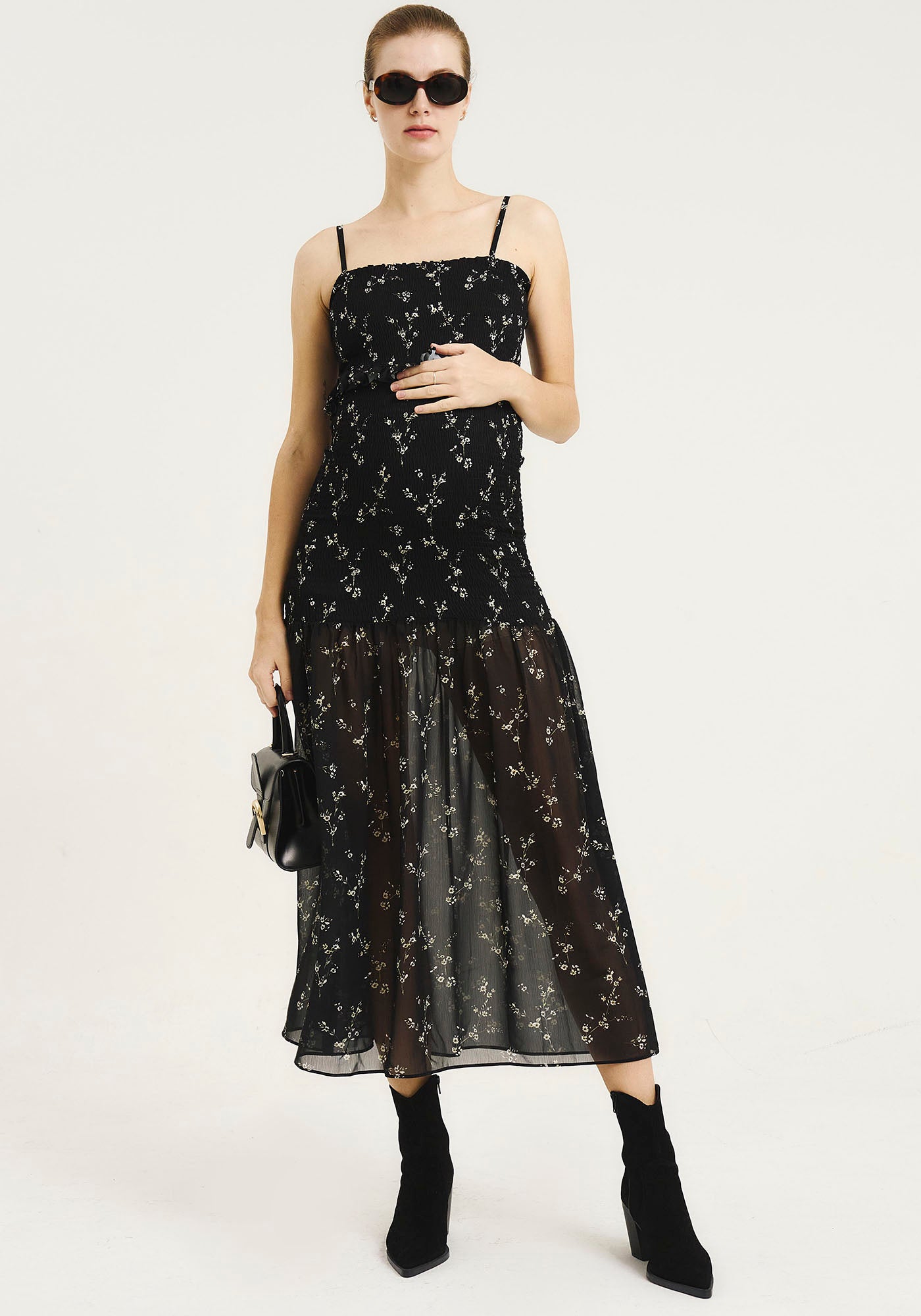 FINAL SALE] CONTRAST CHIFFON DRESS