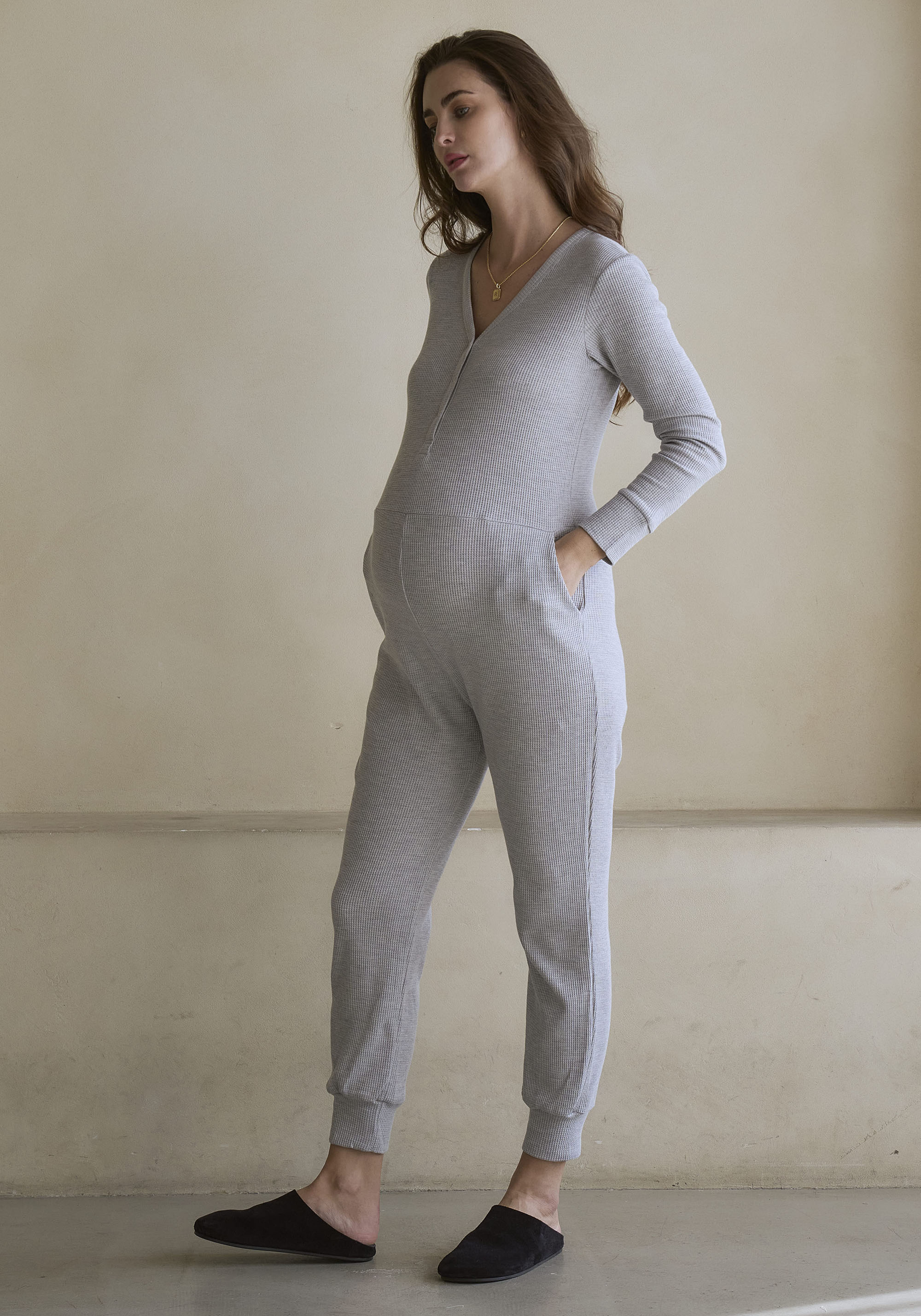 STRETCHY WAFFLE JUMPSUIT