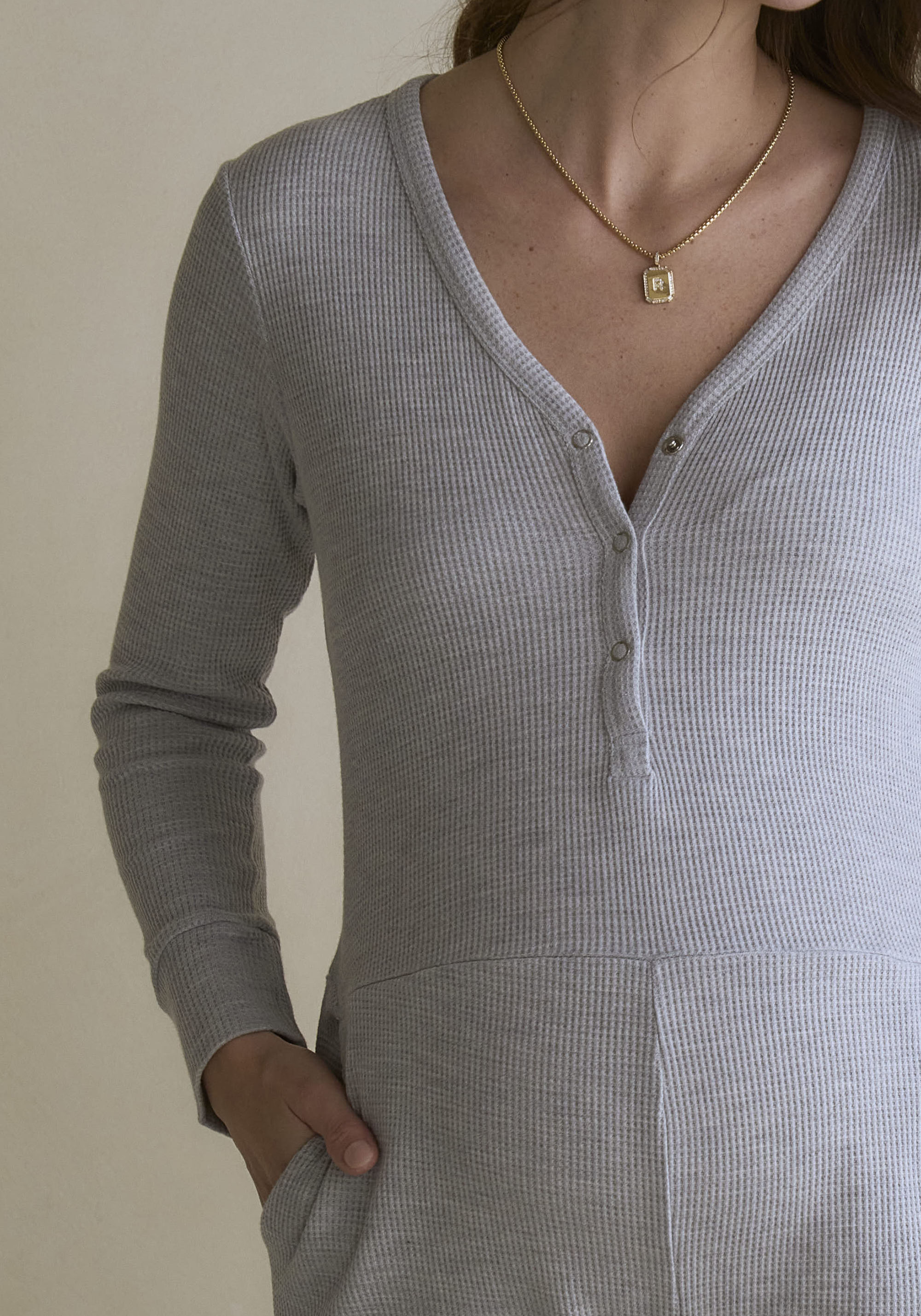 STRETCHY WAFFLE JUMPSUIT