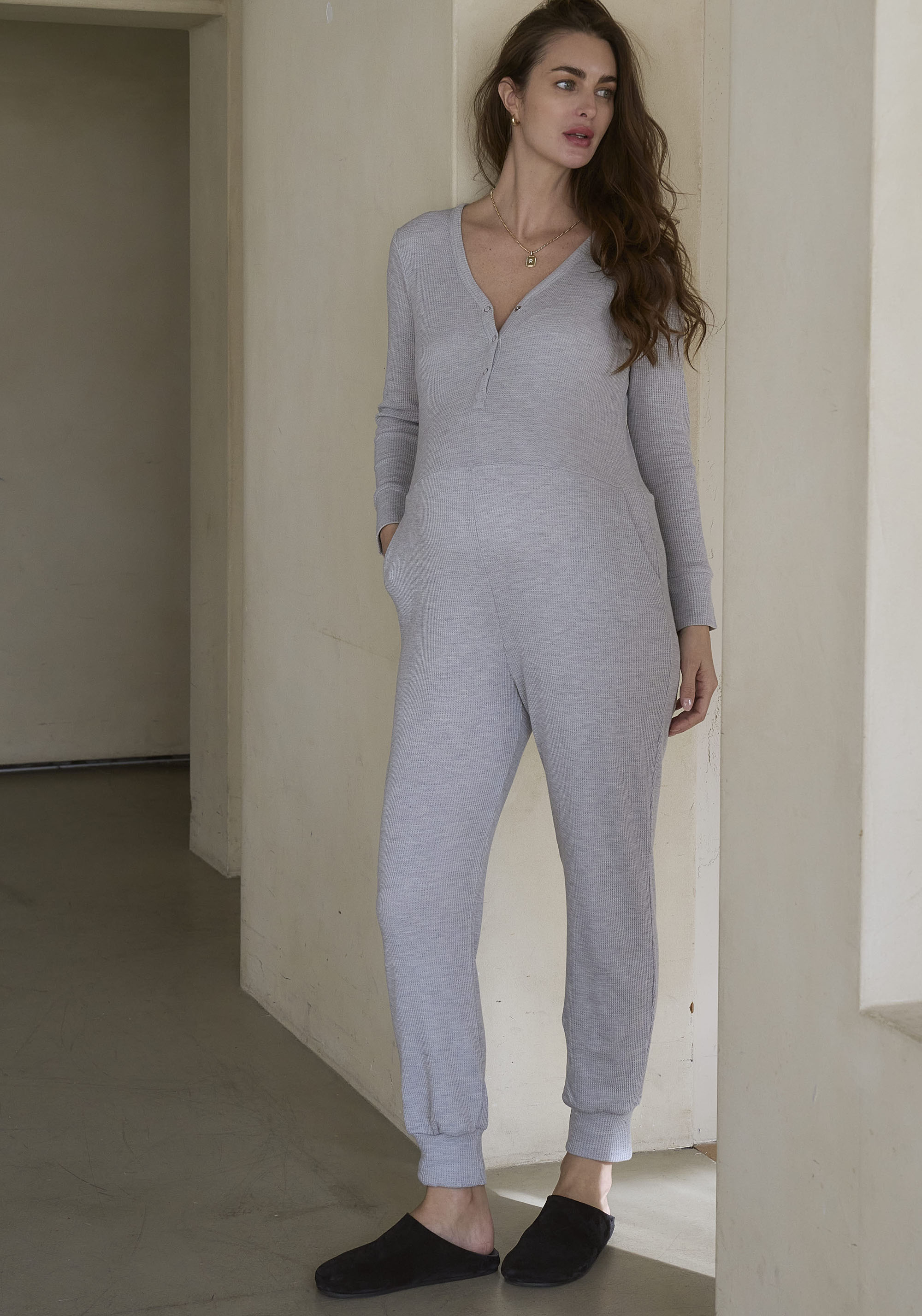 STRETCHY WAFFLE JUMPSUIT