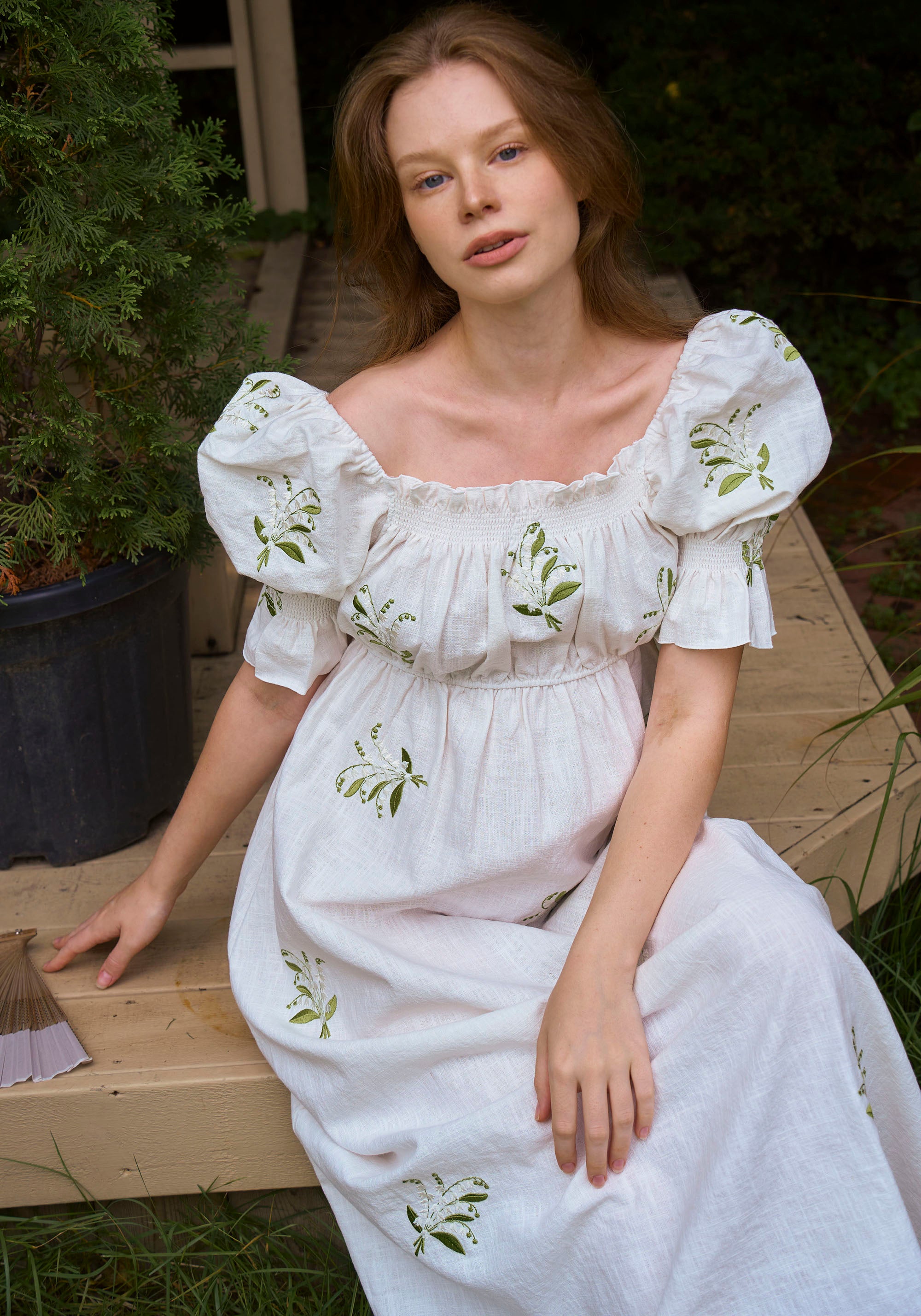 LINEN LILY EMBROIDERY MAXI DRESS LINEN LILY EMBROIDERY MAXI DRESS