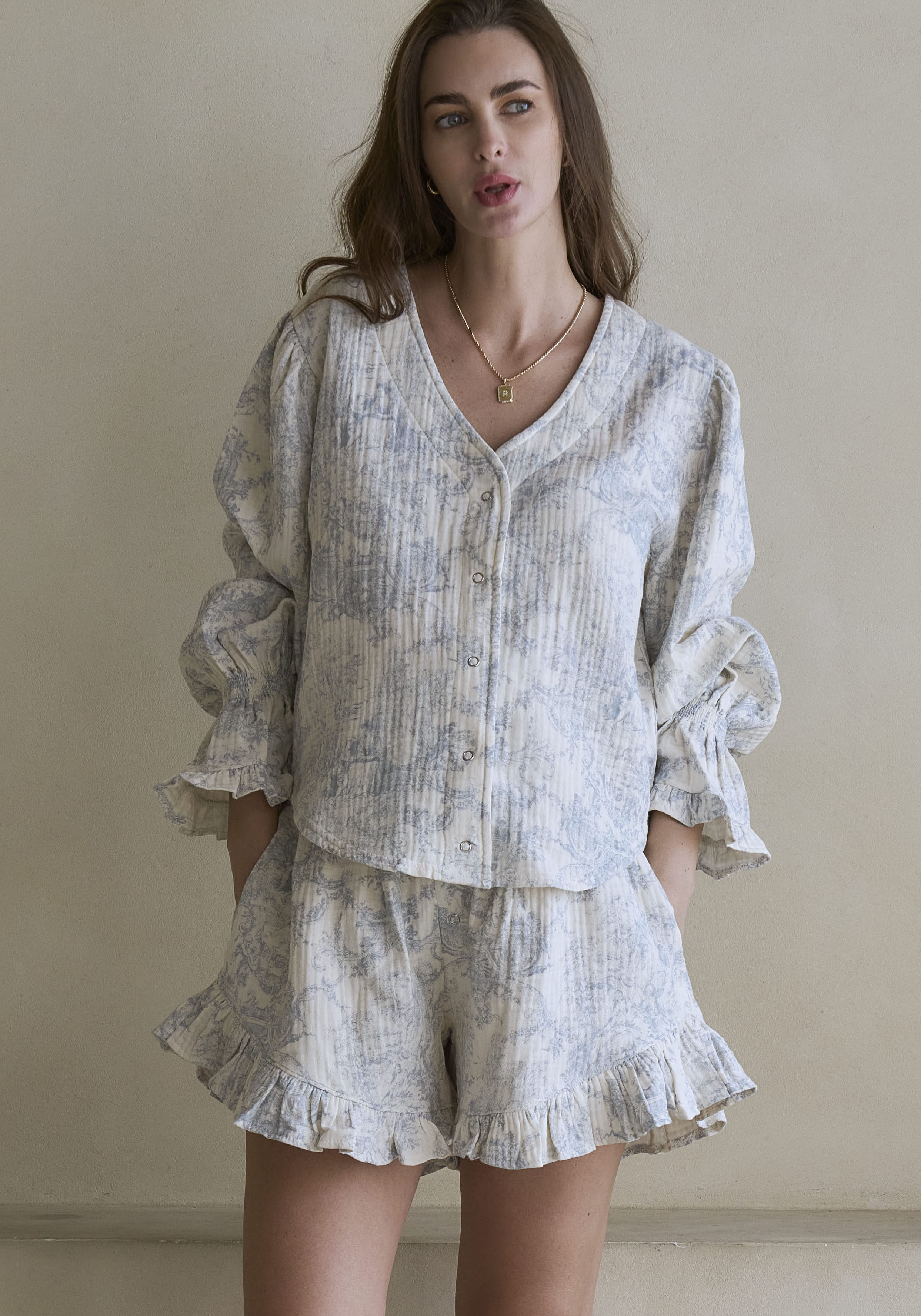 LUXE RUFFLED MUSLIN SET