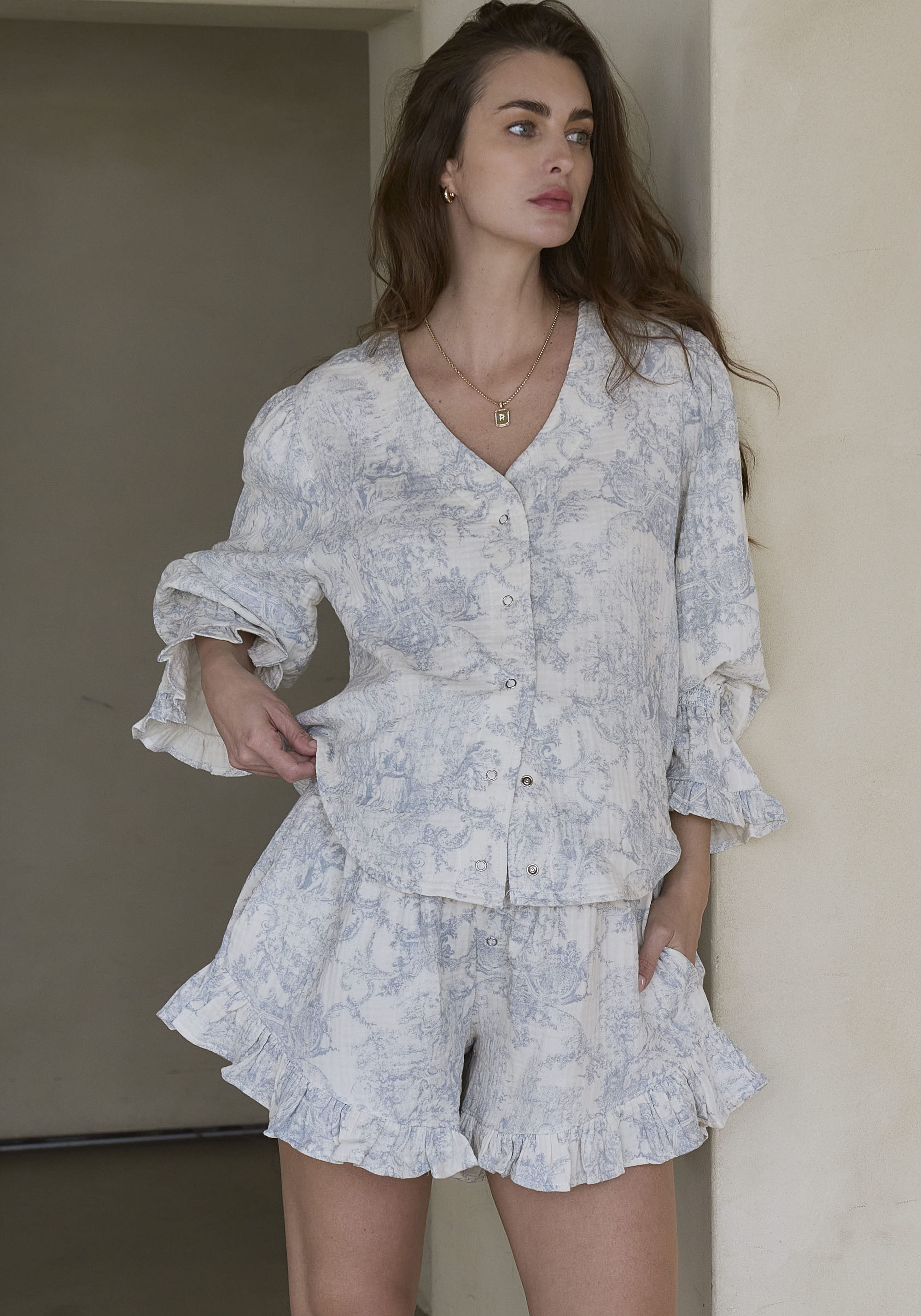LUXE RUFFLED MUSLIN SET
