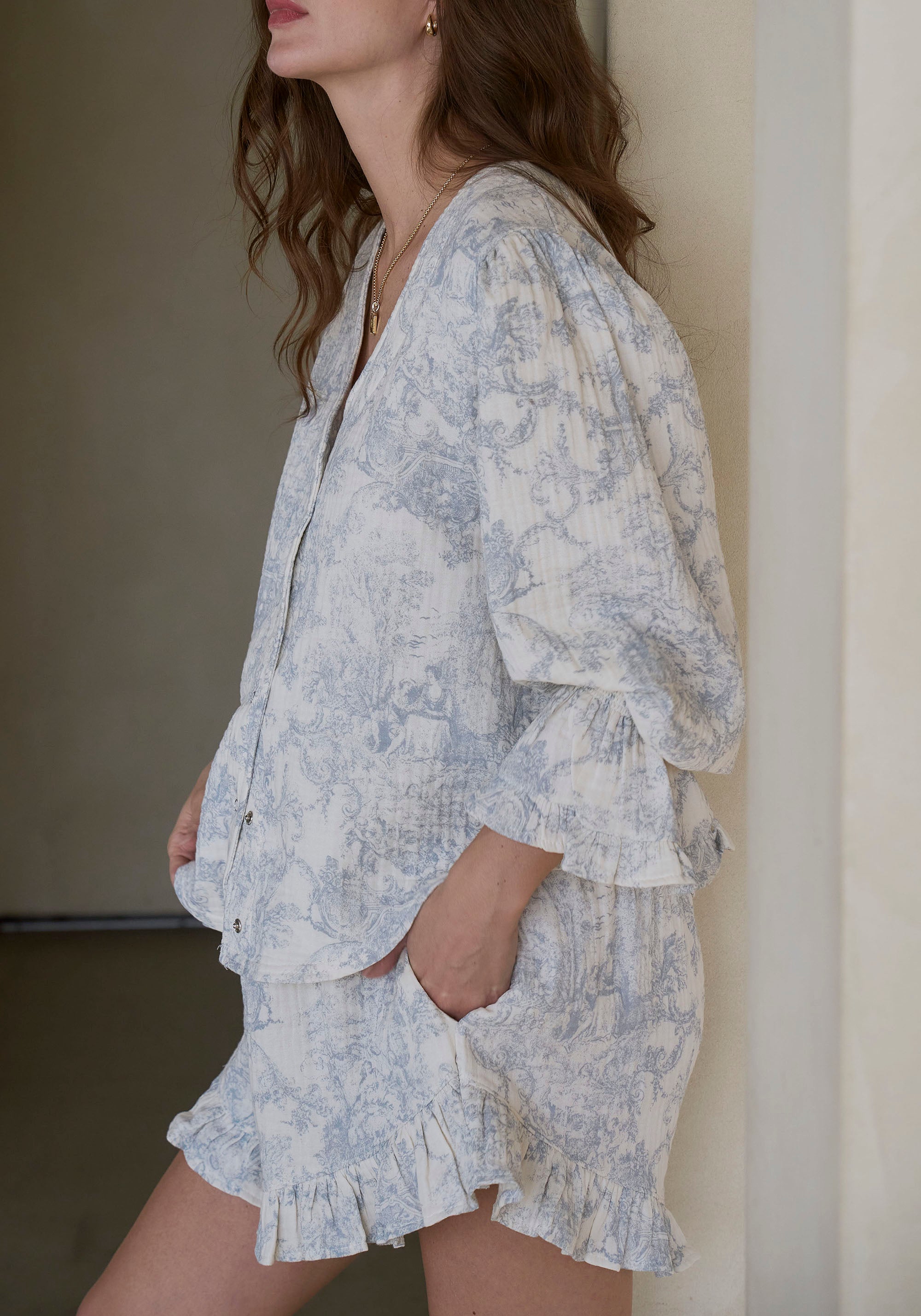 LUXE RUFFLED MUSLIN SET