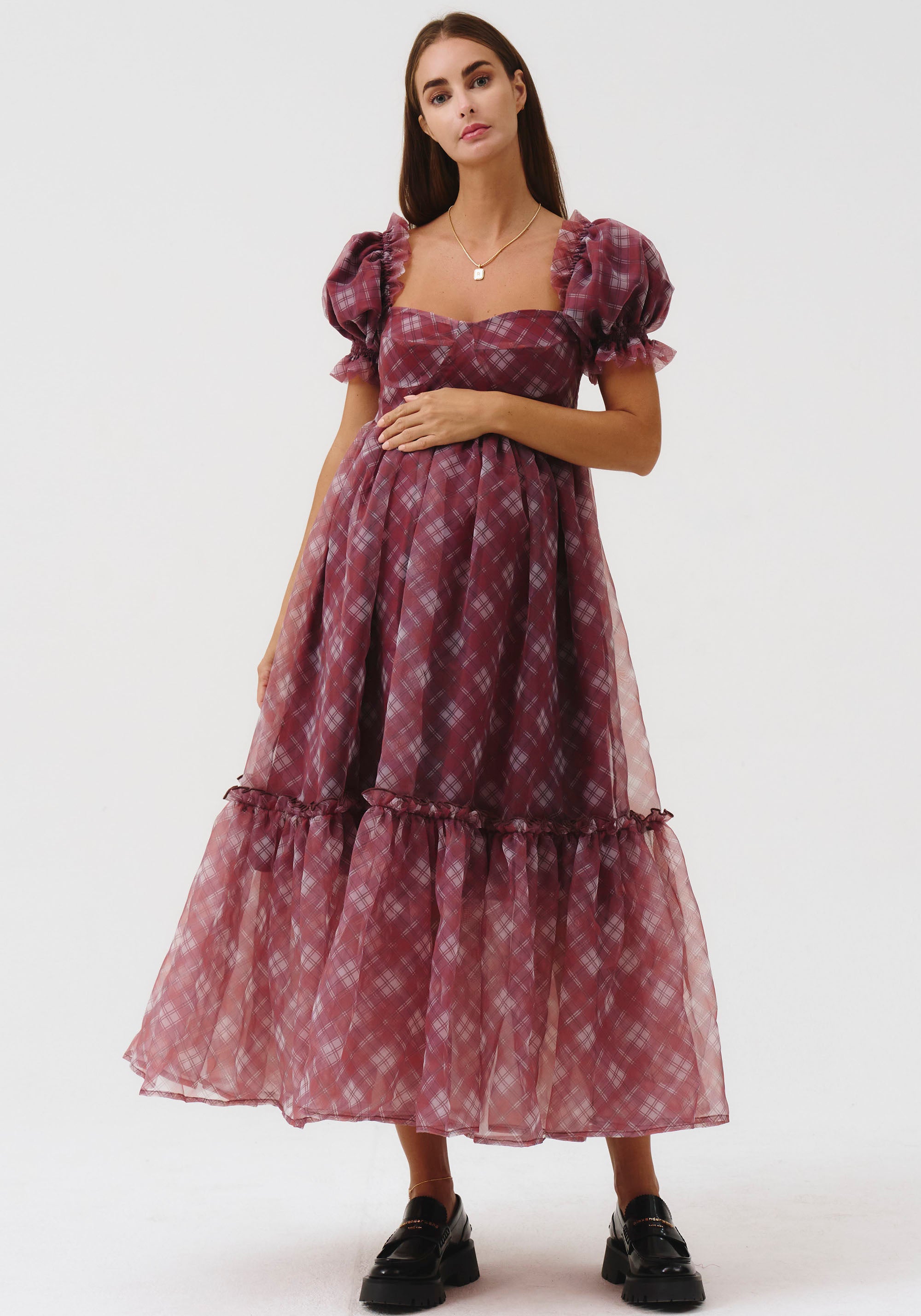FINAL SALE] TARTAN ORGANZA DRESS