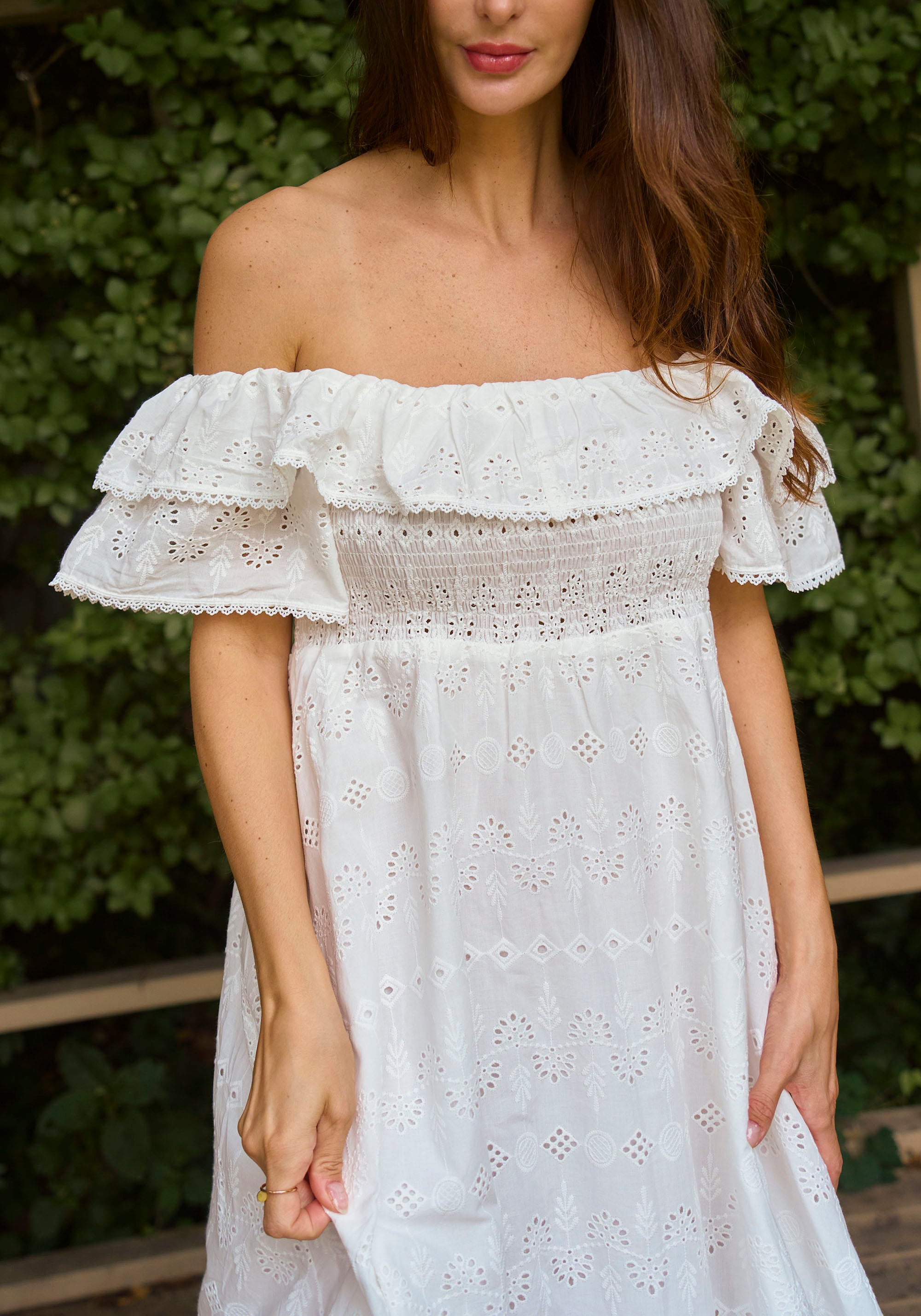 EYELET DRESS