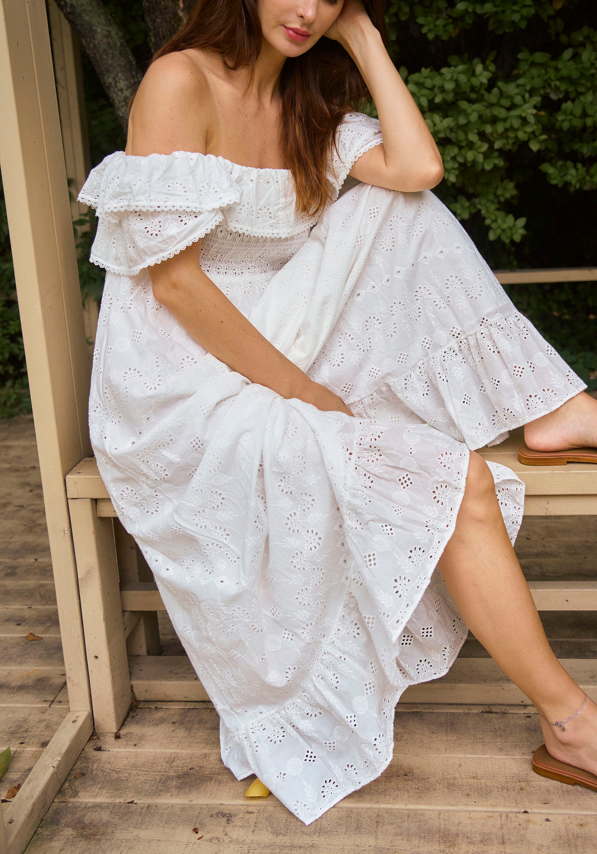 EYELET DRESS