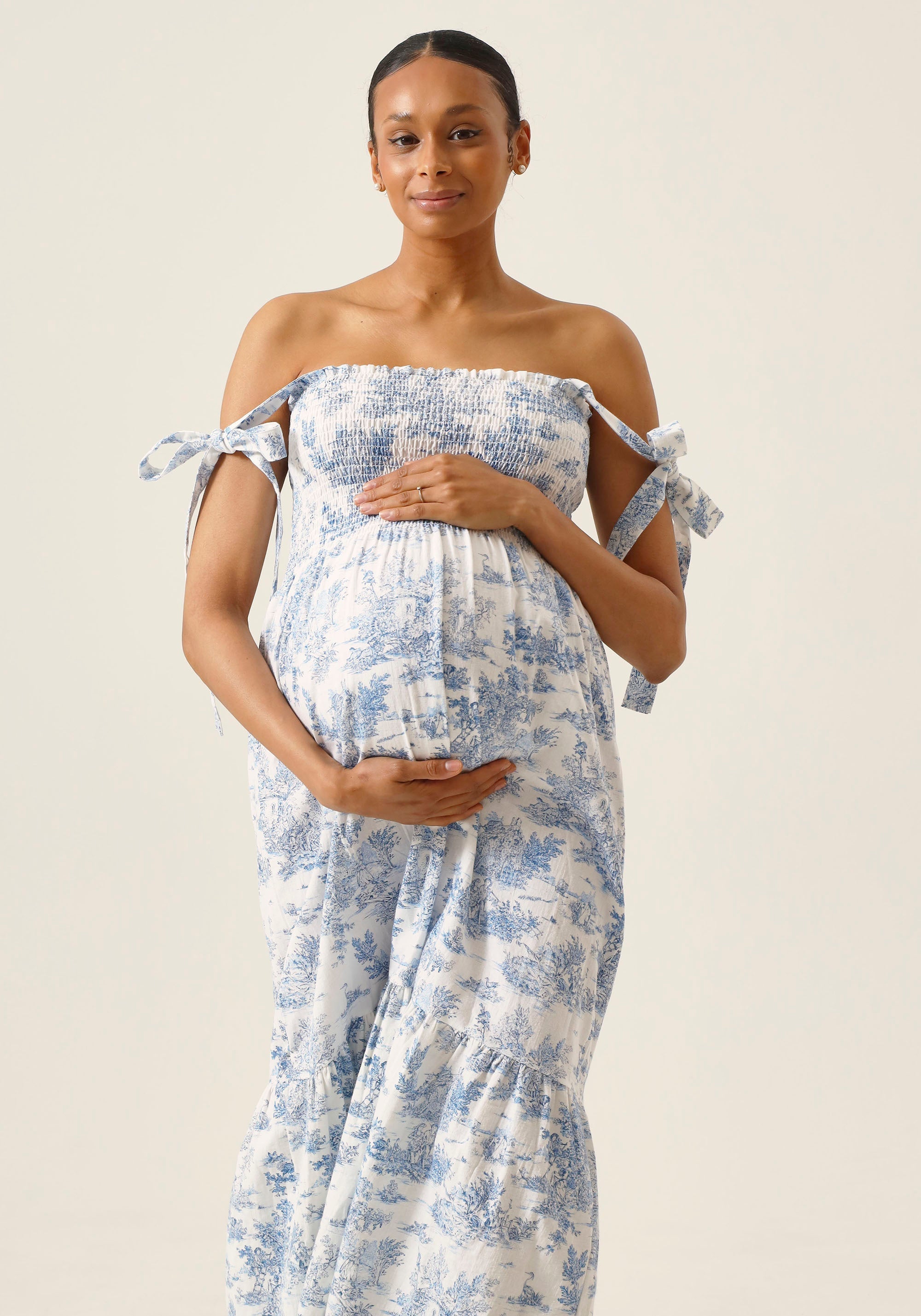 blue toile maternity dress MINJI DRESS S / PARIS