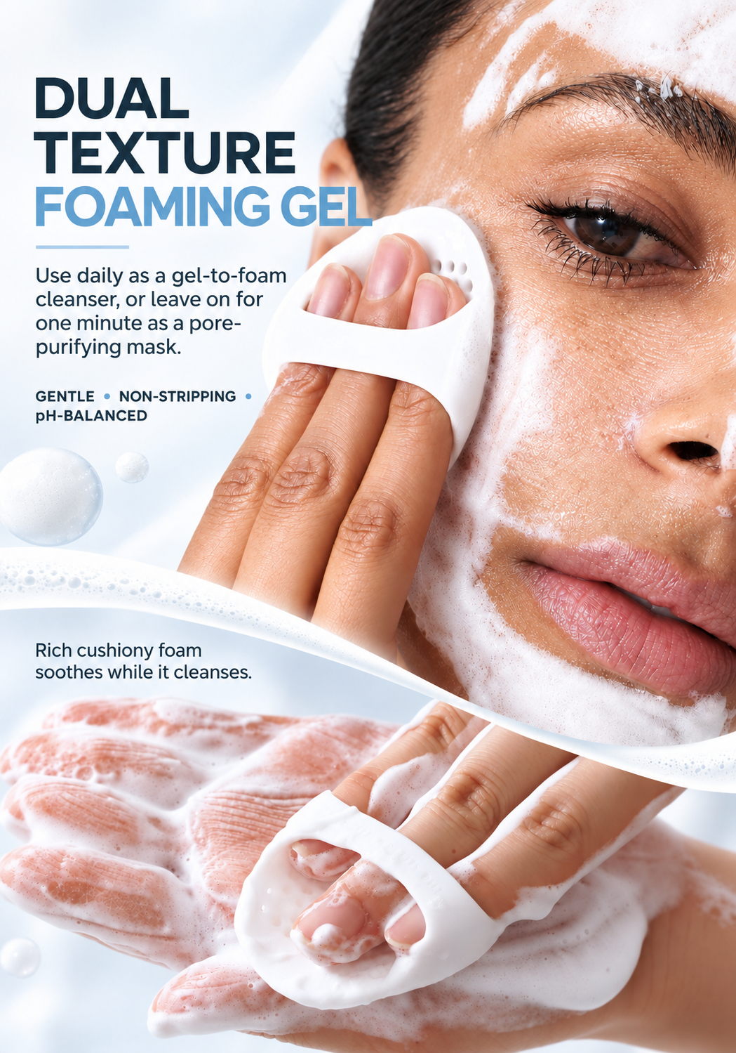 PORE PURIFYING GET-TO-FOAM CLEANSER & SILICONE BRUSH PAD